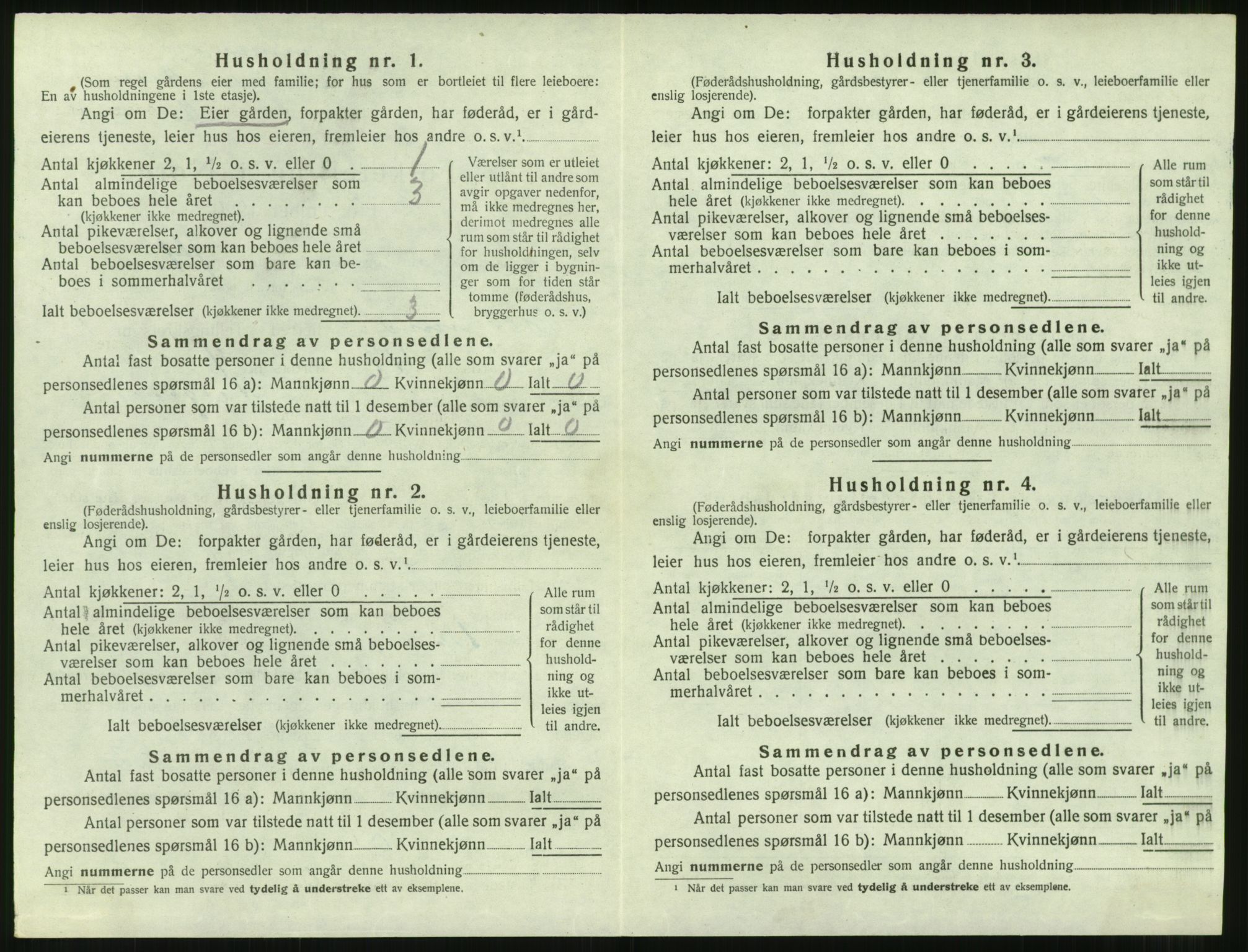 SAT, 1920 census for Borgund, 1920, p. 837