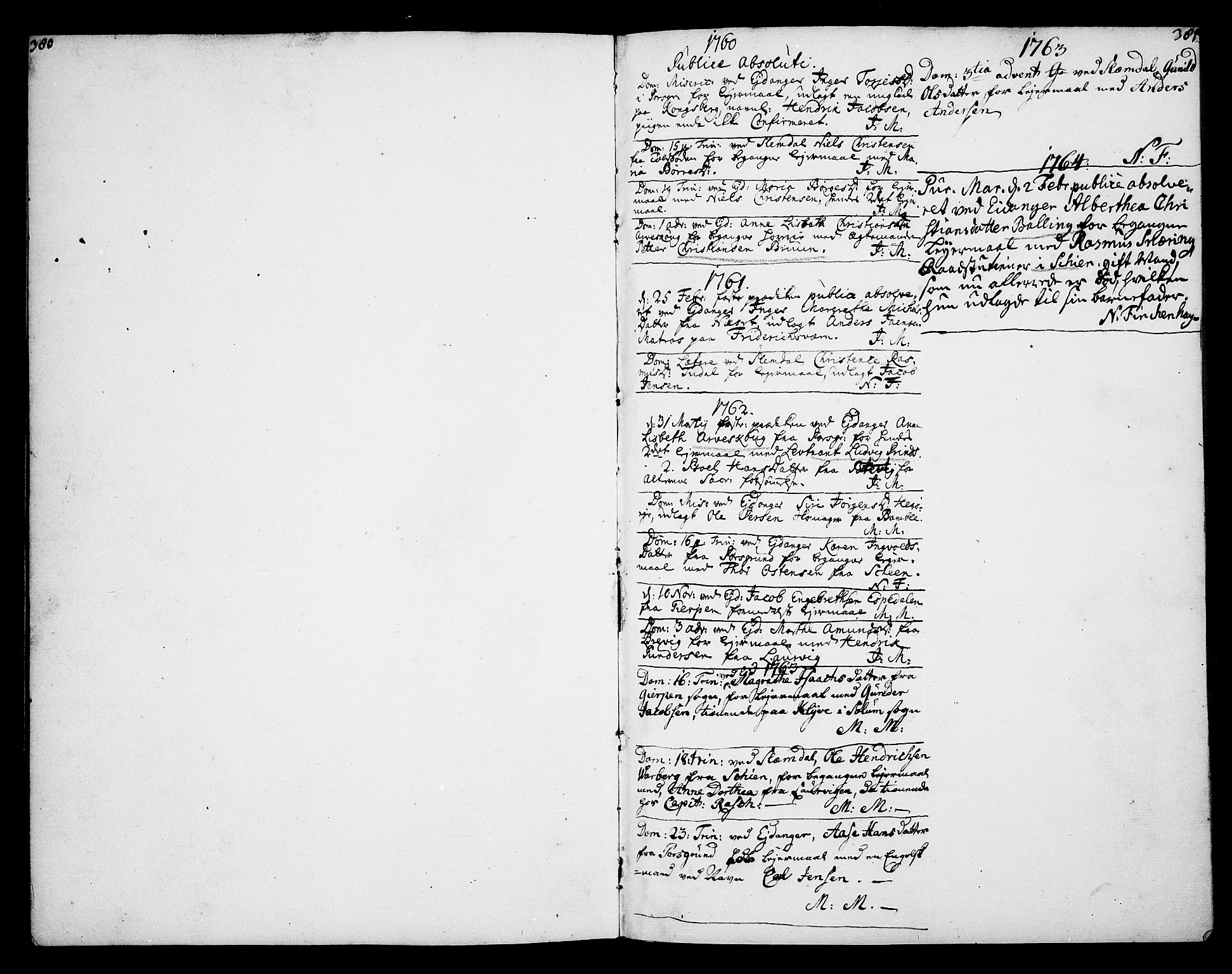 Eidanger kirkebøker, SAKO/A-261/F/Fa/L0005: Parish register (official) no. 5, 1760-1764, p. 380-381