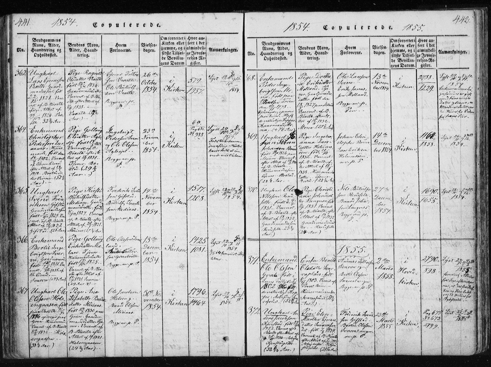 Ministerialprotokoller, klokkerbøker og fødselsregistre - Nord-Trøndelag, SAT/A-1458/749/L0469: Parish register (official) no. 749A03, 1817-1857, p. 441-442