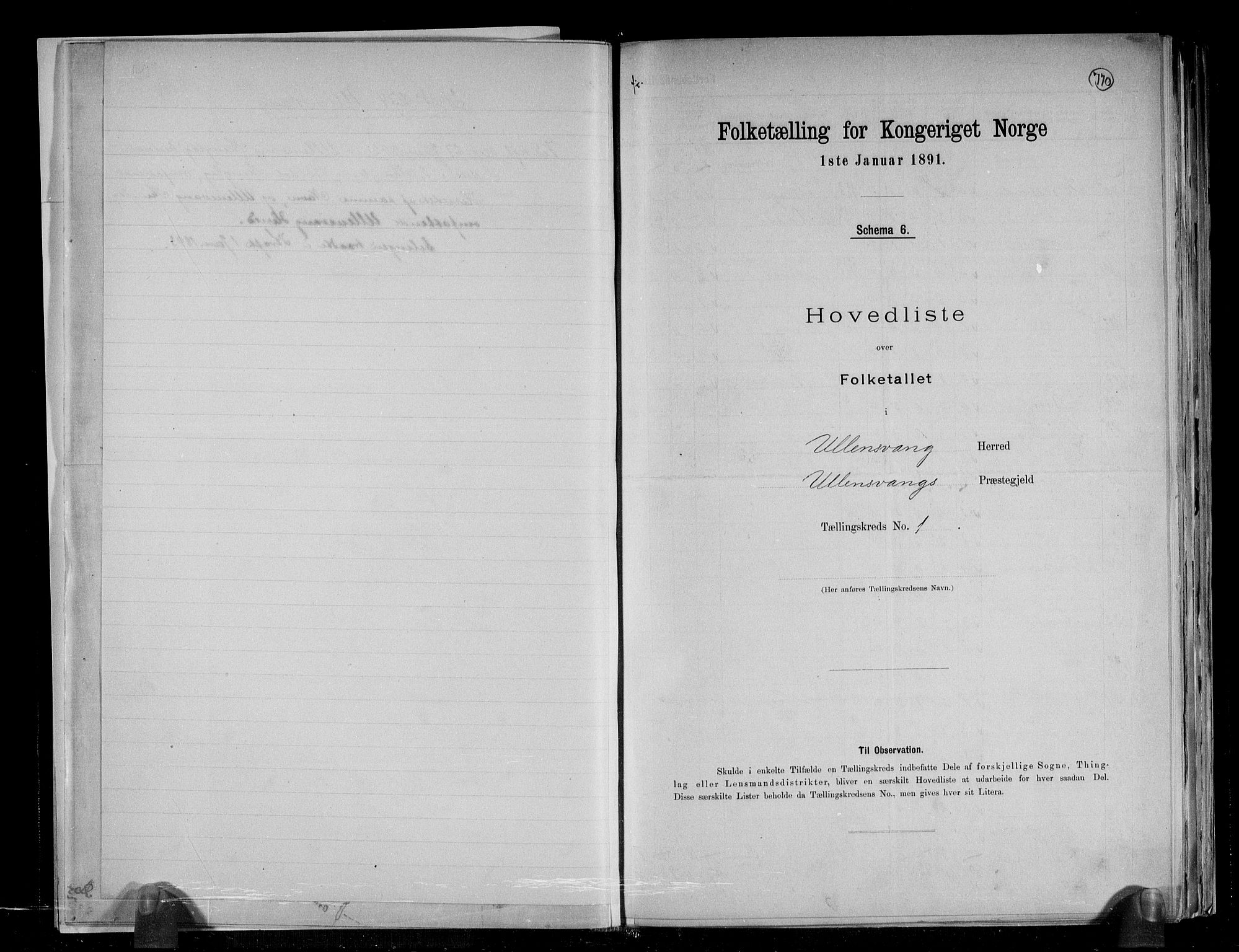 RA, 1891 census for 1230 Ullensvang, 1891, p. 6