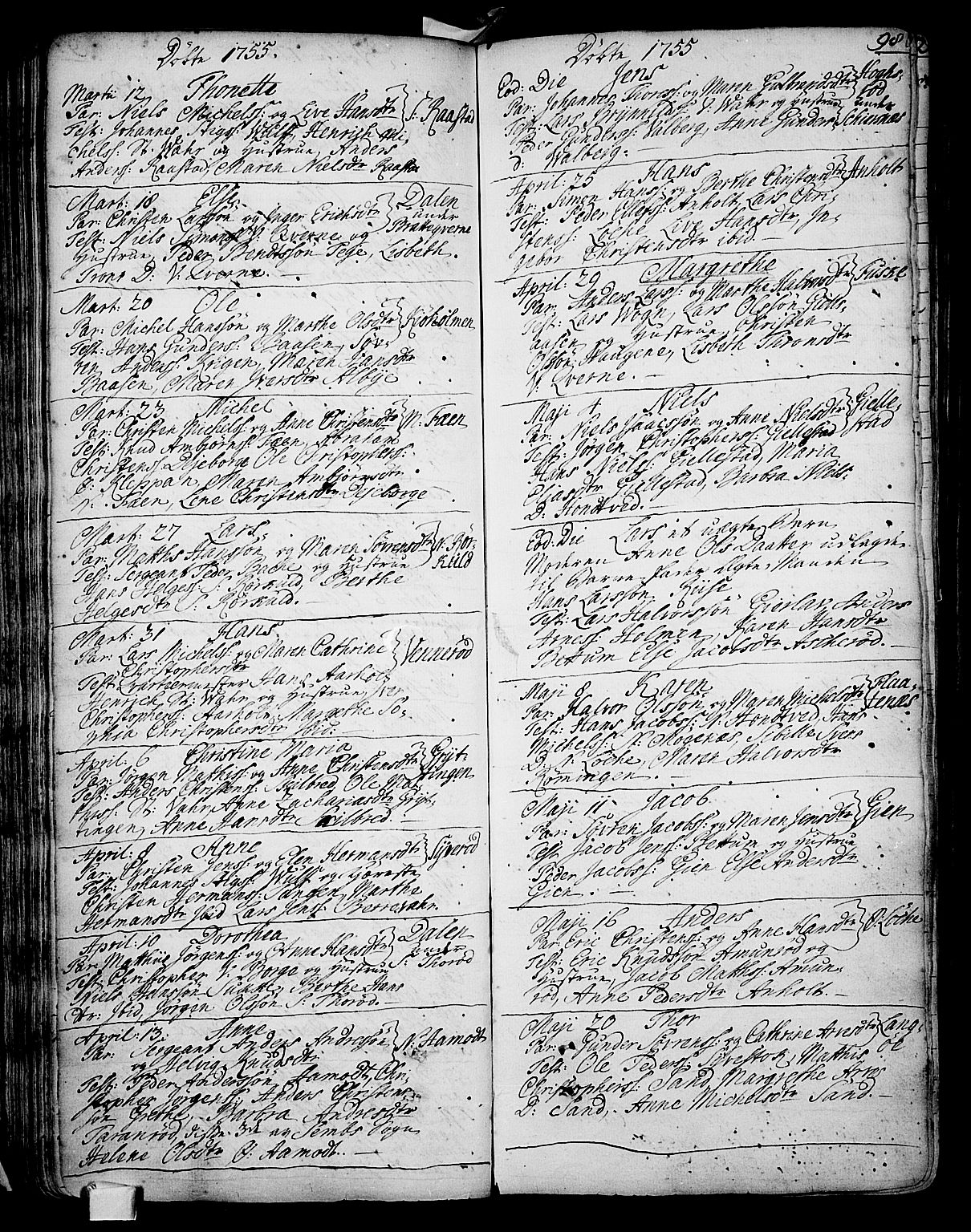 Stokke kirkebøker, AV/SAKO-A-320/F/Fa/L0002: Parish register (official) no. I 2, 1732-1770, p. 98