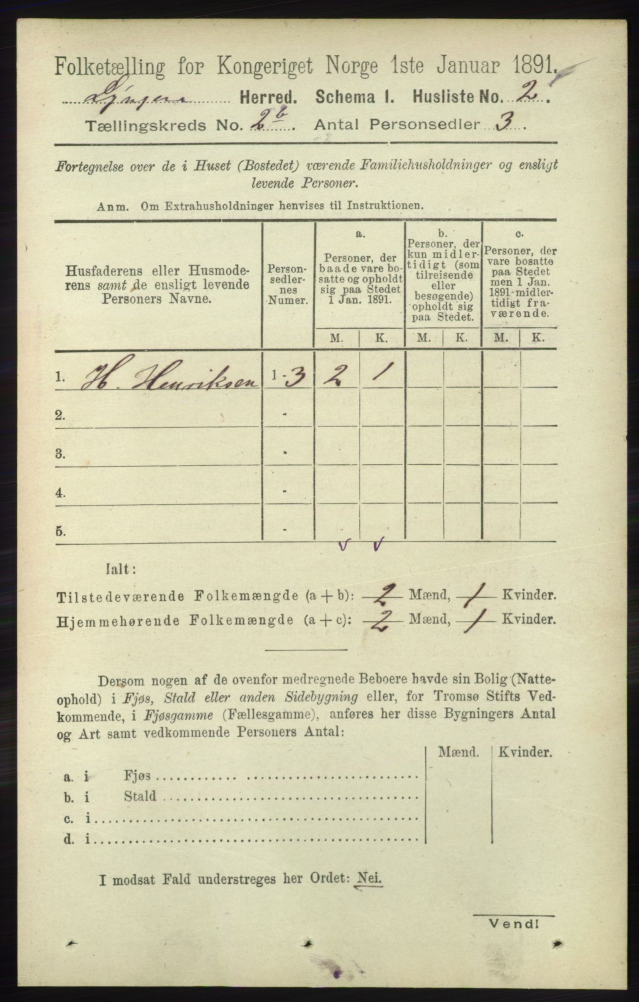 RA, 1891 census for 1938 Lyngen, 1891, p. 2370