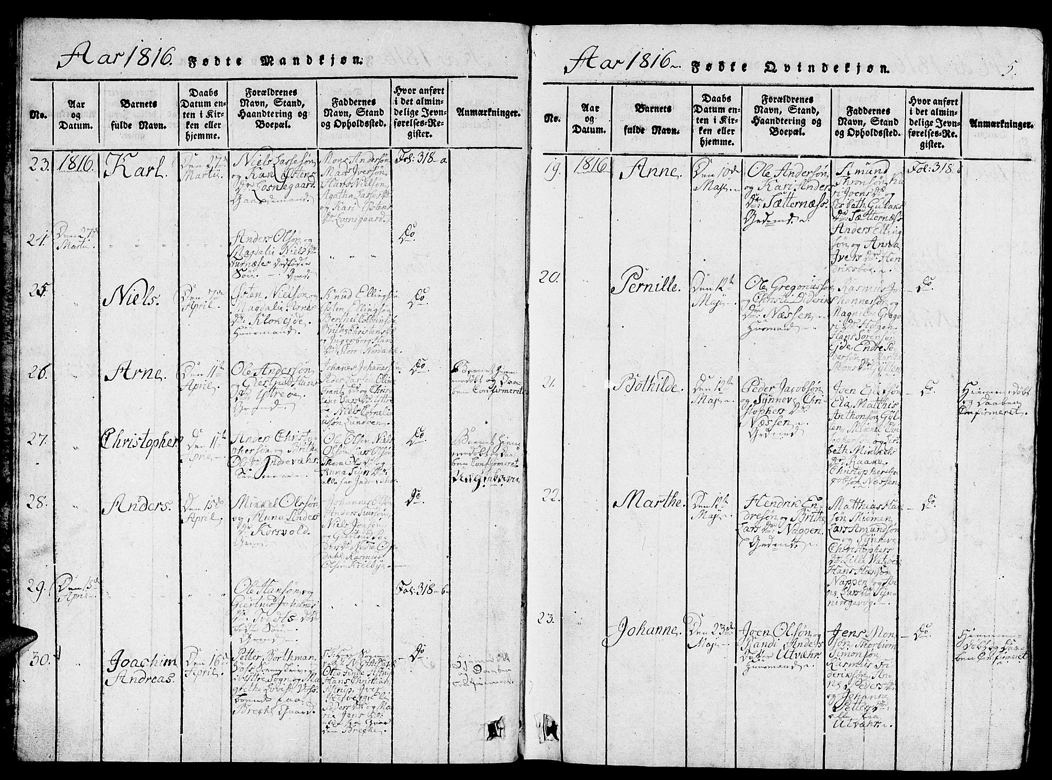 Gulen sokneprestembete, SAB/A-80201/H/Haa/Haaa/L0018: Parish register (official) no. A 18, 1816-1825, p. 5