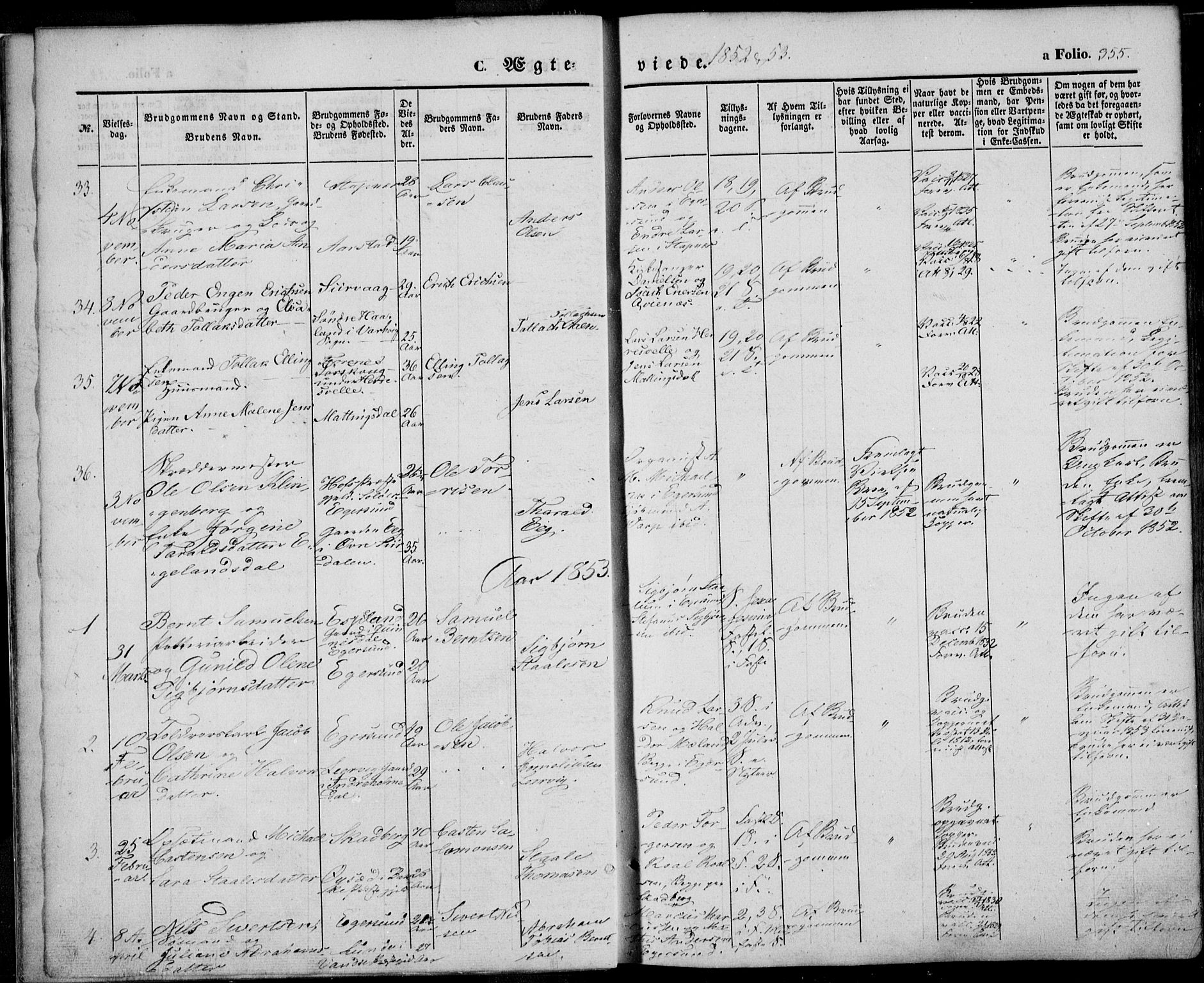Eigersund sokneprestkontor, SAST/A-101807/S08/L0013: Parish register (official) no. A 12.2, 1850-1865, p. 355