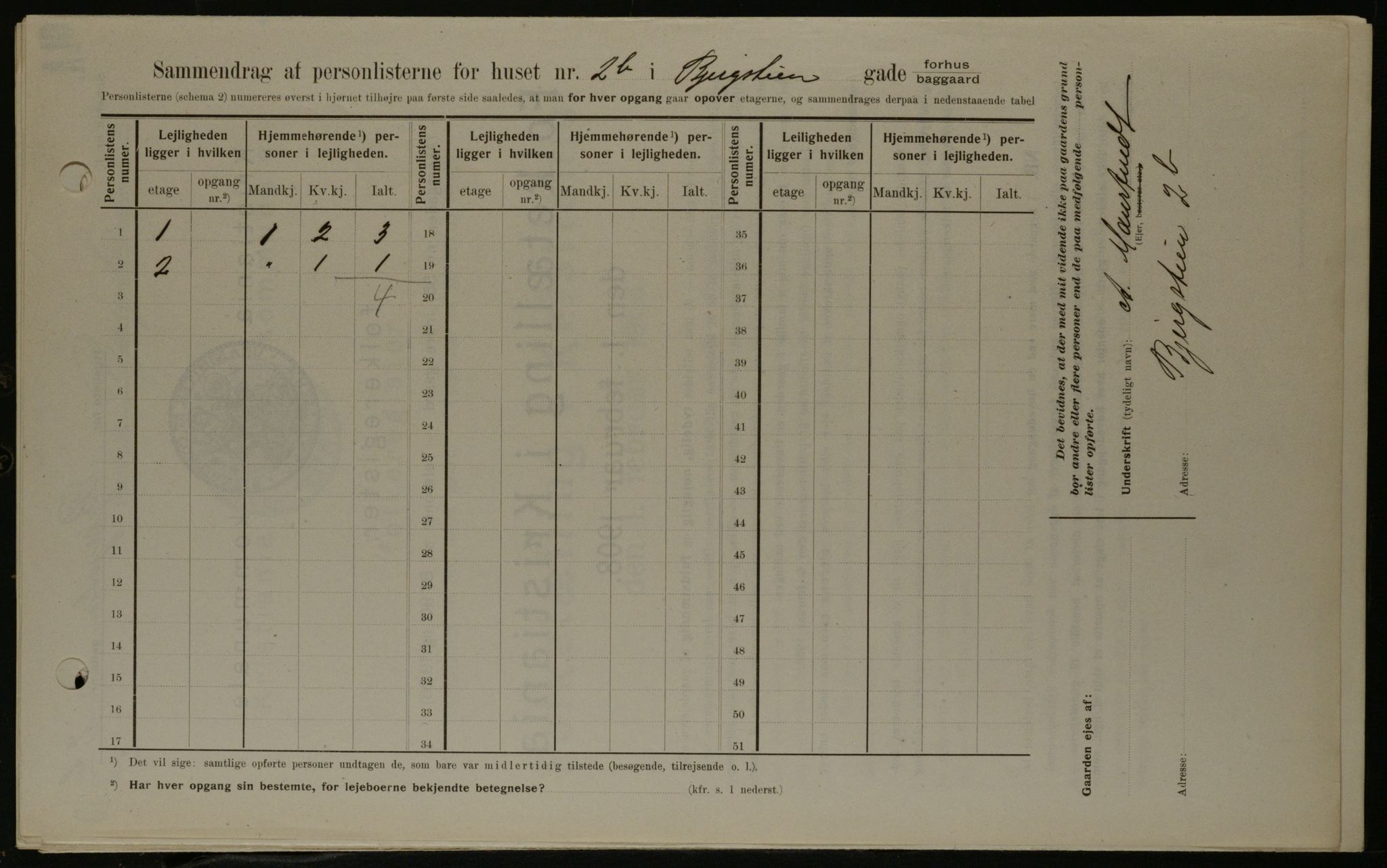 OBA, Municipal Census 1908 for Kristiania, 1908, p. 4327