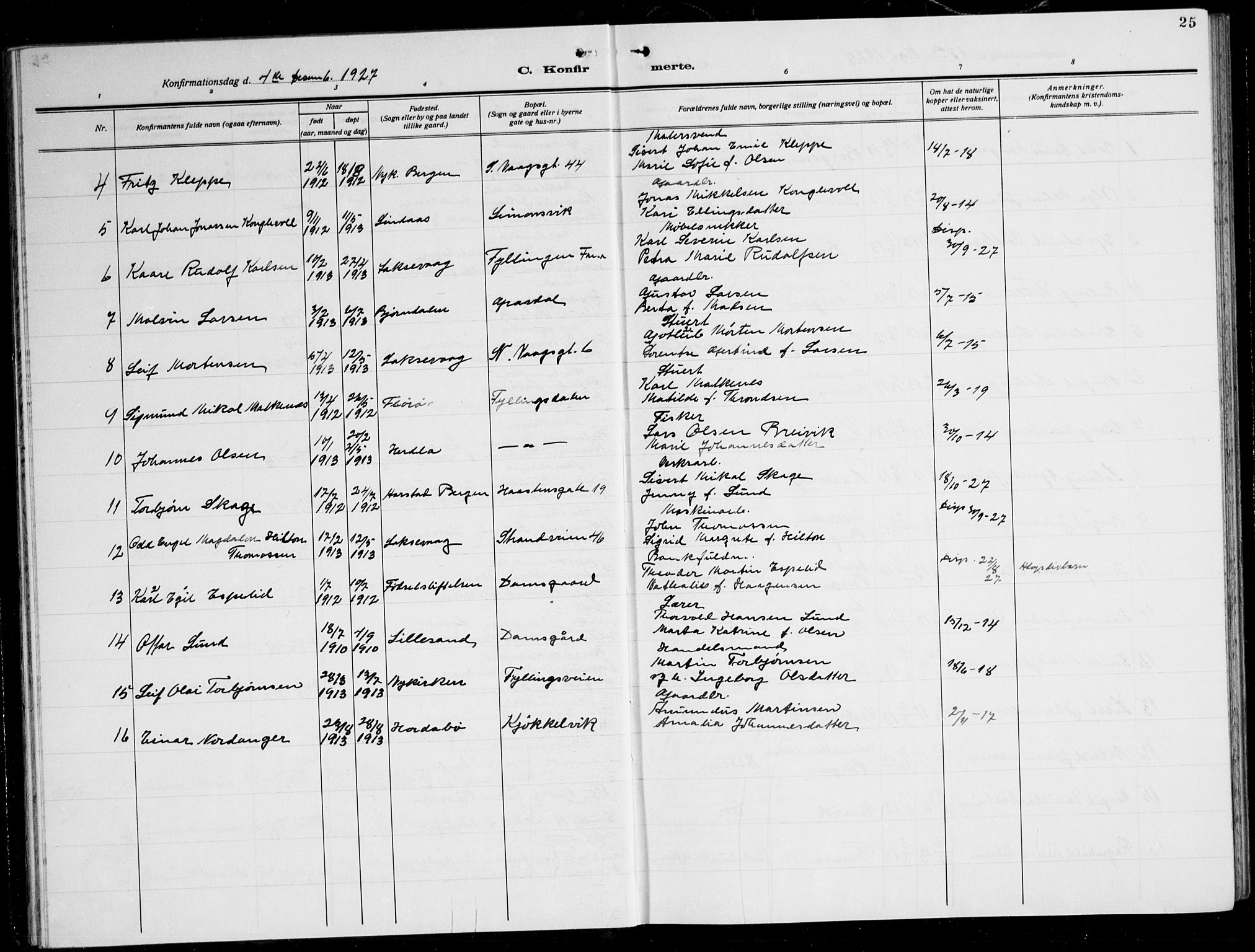 Laksevåg Sokneprestembete, AV/SAB-A-76501/H/Ha/Hab/Haba: Parish register (copy) no. A 10, 1925-1942, p. 25