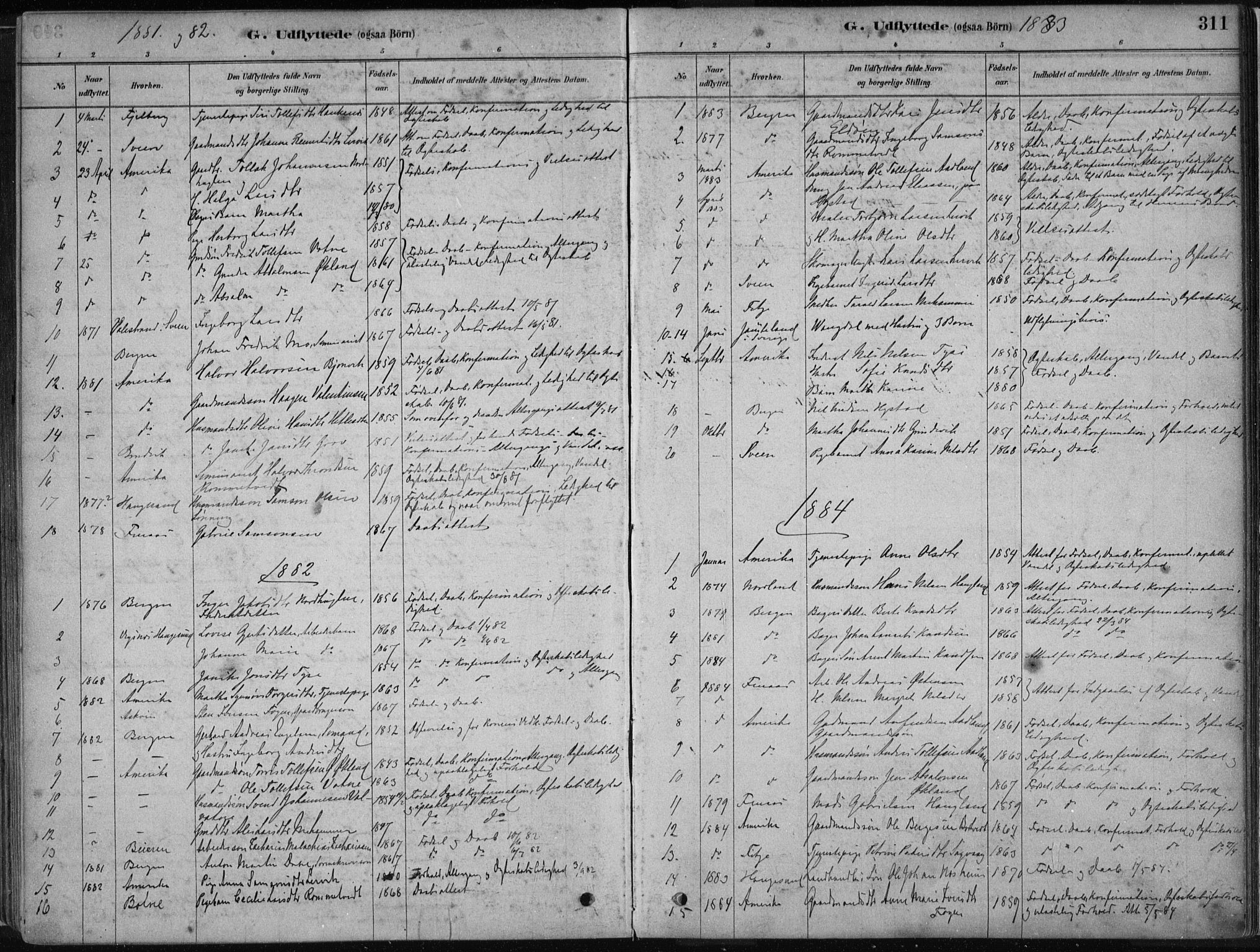 Stord sokneprestembete, SAB/A-78201/H/Haa: Parish register (official) no. B 2, 1878-1913, p. 311