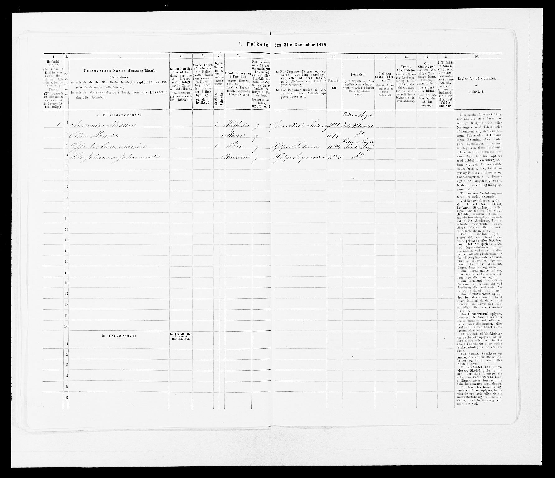 SAB, 1875 census for 1432P Førde, 1875, p. 104