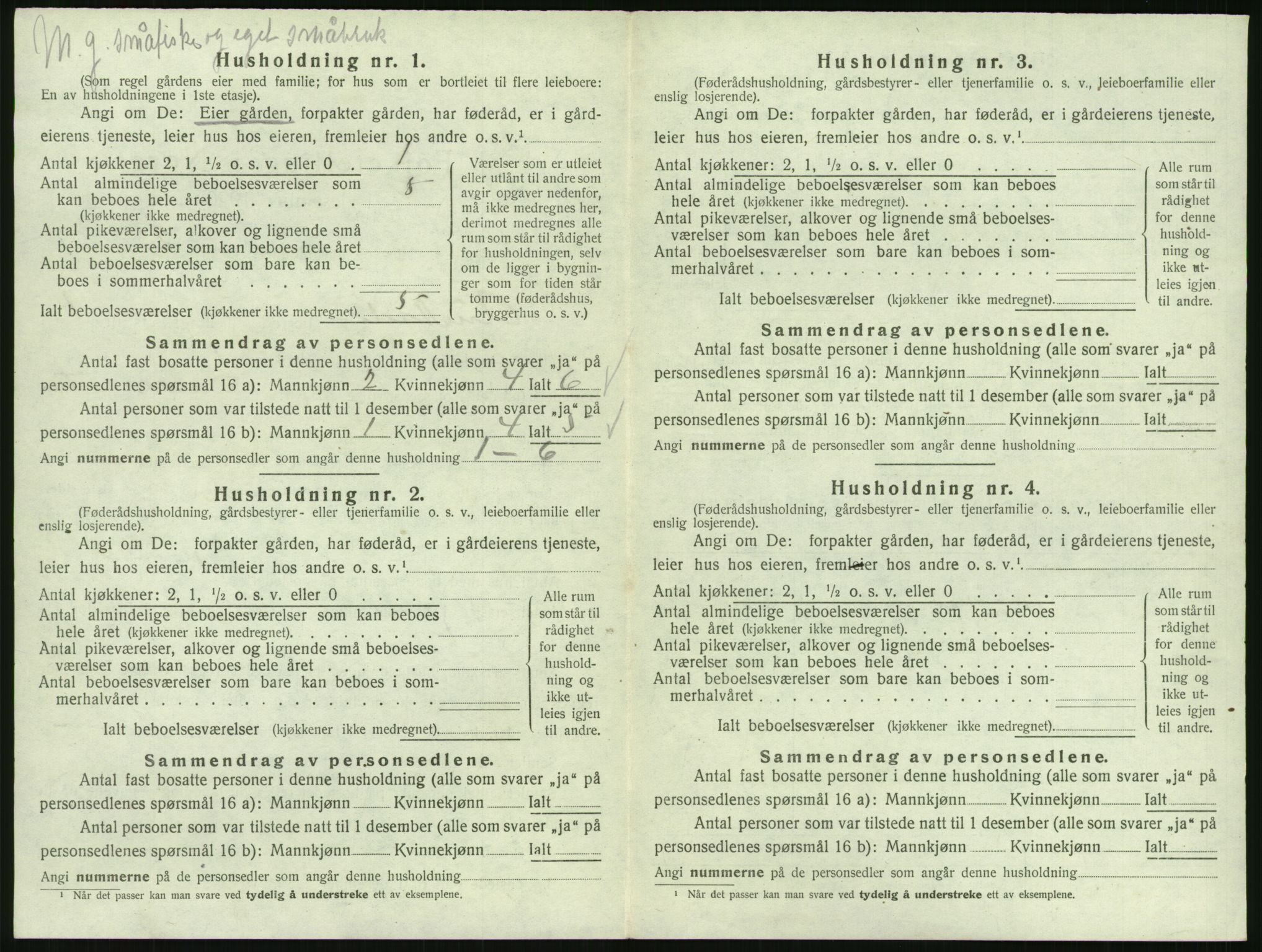 SAK, 1920 census for Austad, 1920, p. 42