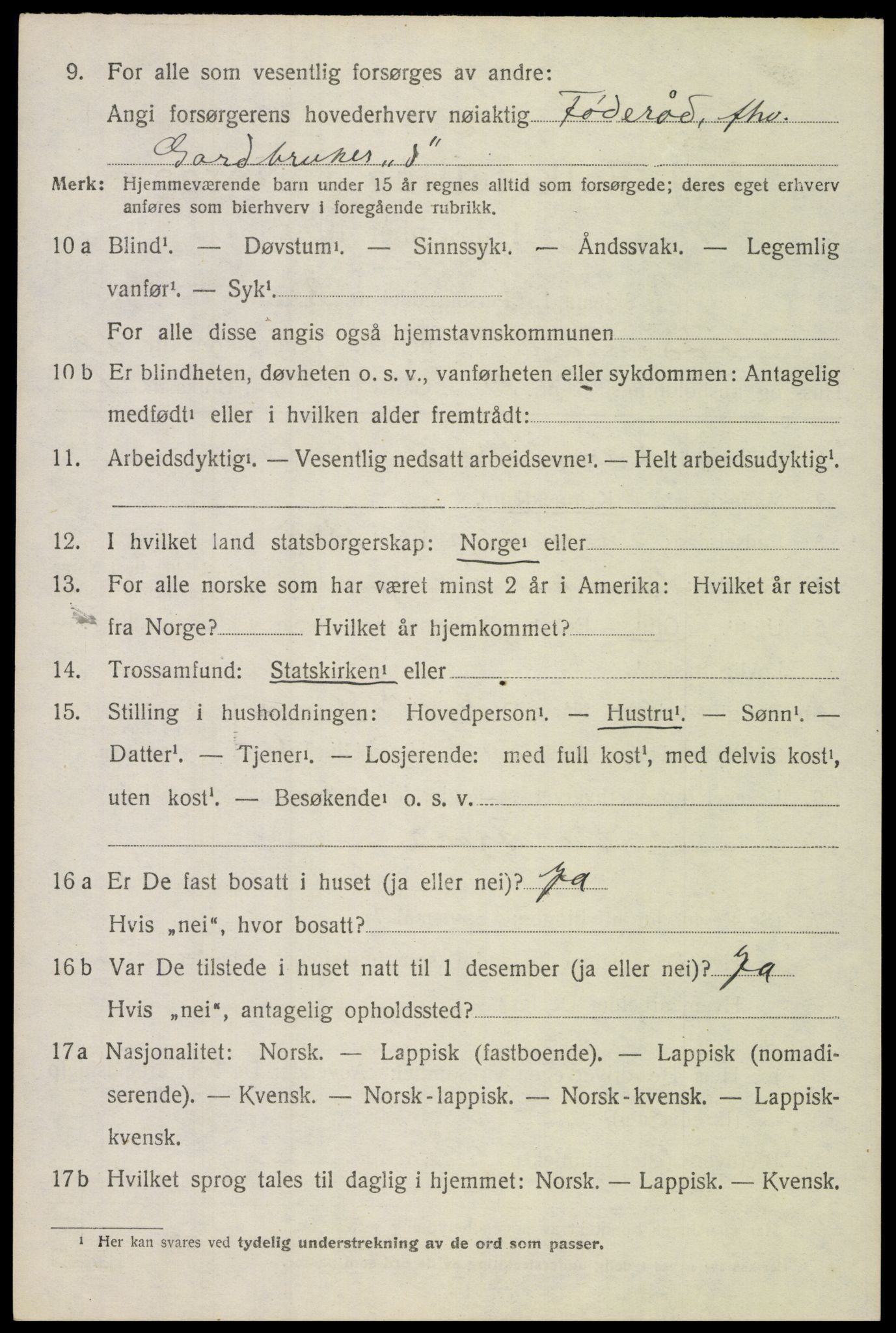 SAT, 1920 census for Lødingen, 1920, p. 6946