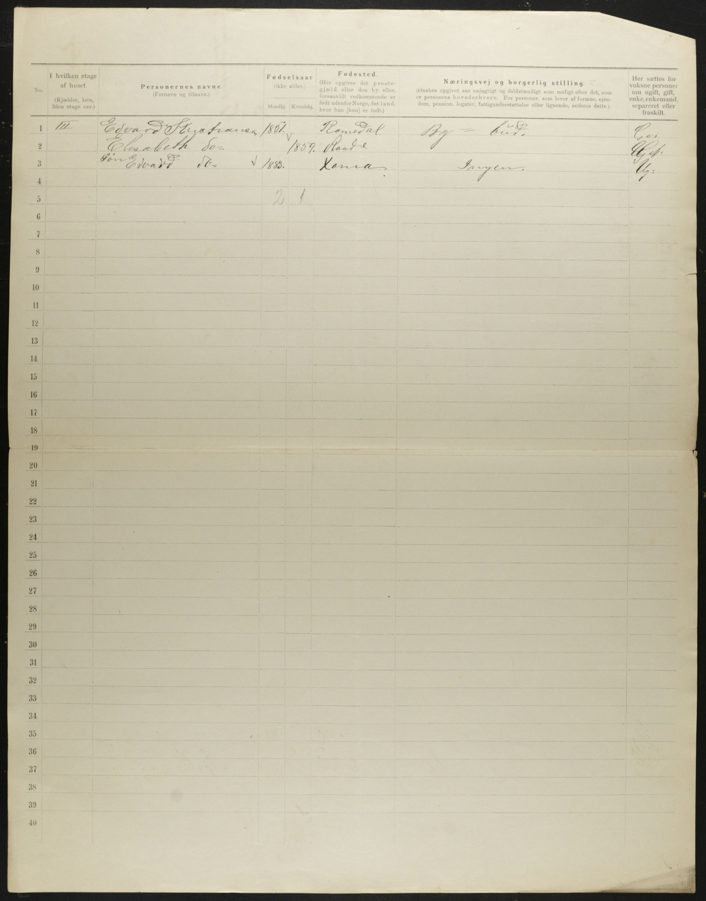 OBA, Municipal Census 1901 for Kristiania, 1901, p. 316