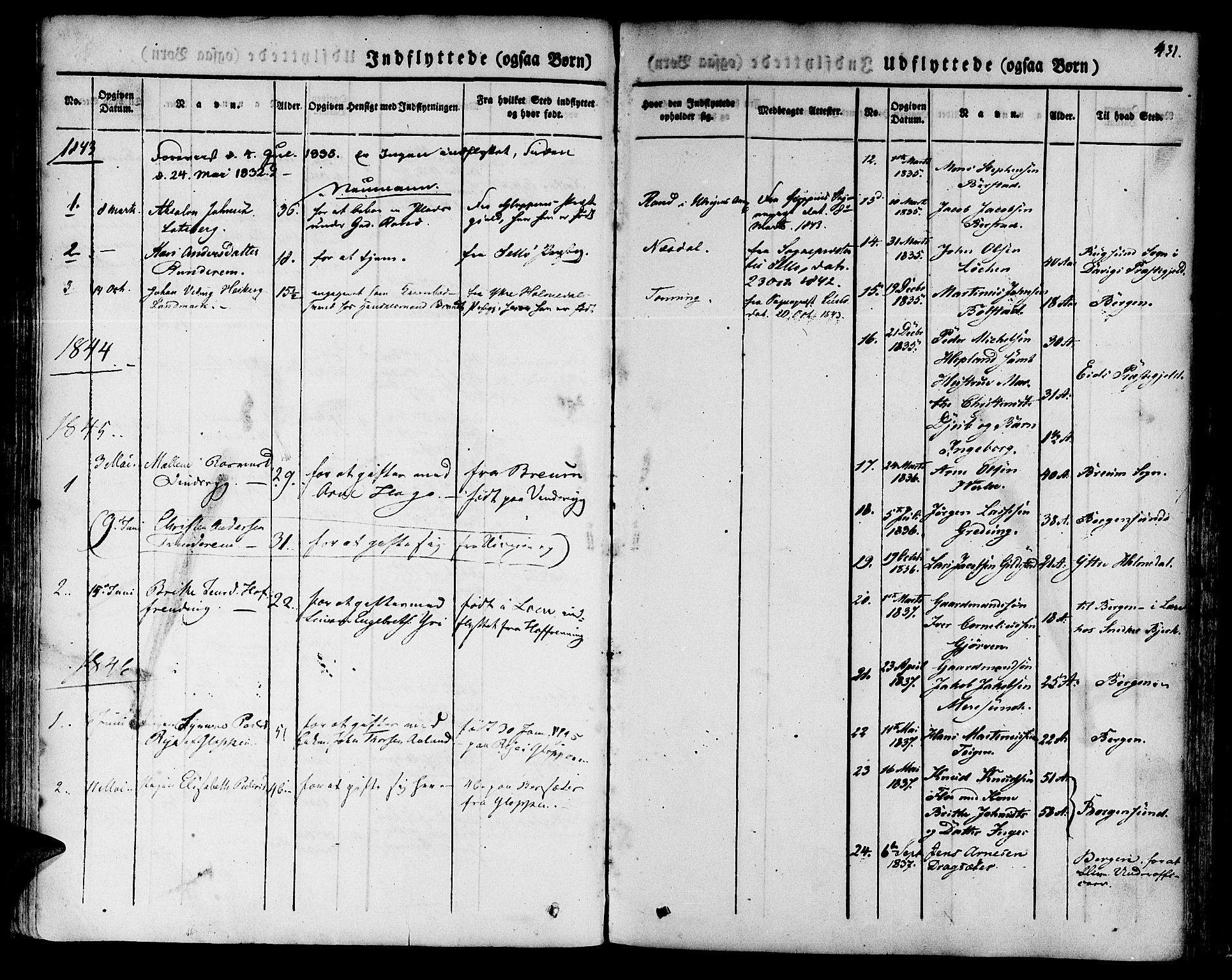 Innvik sokneprestembete, AV/SAB-A-80501: Parish register (official) no. A 4II, 1832-1846, p. 431