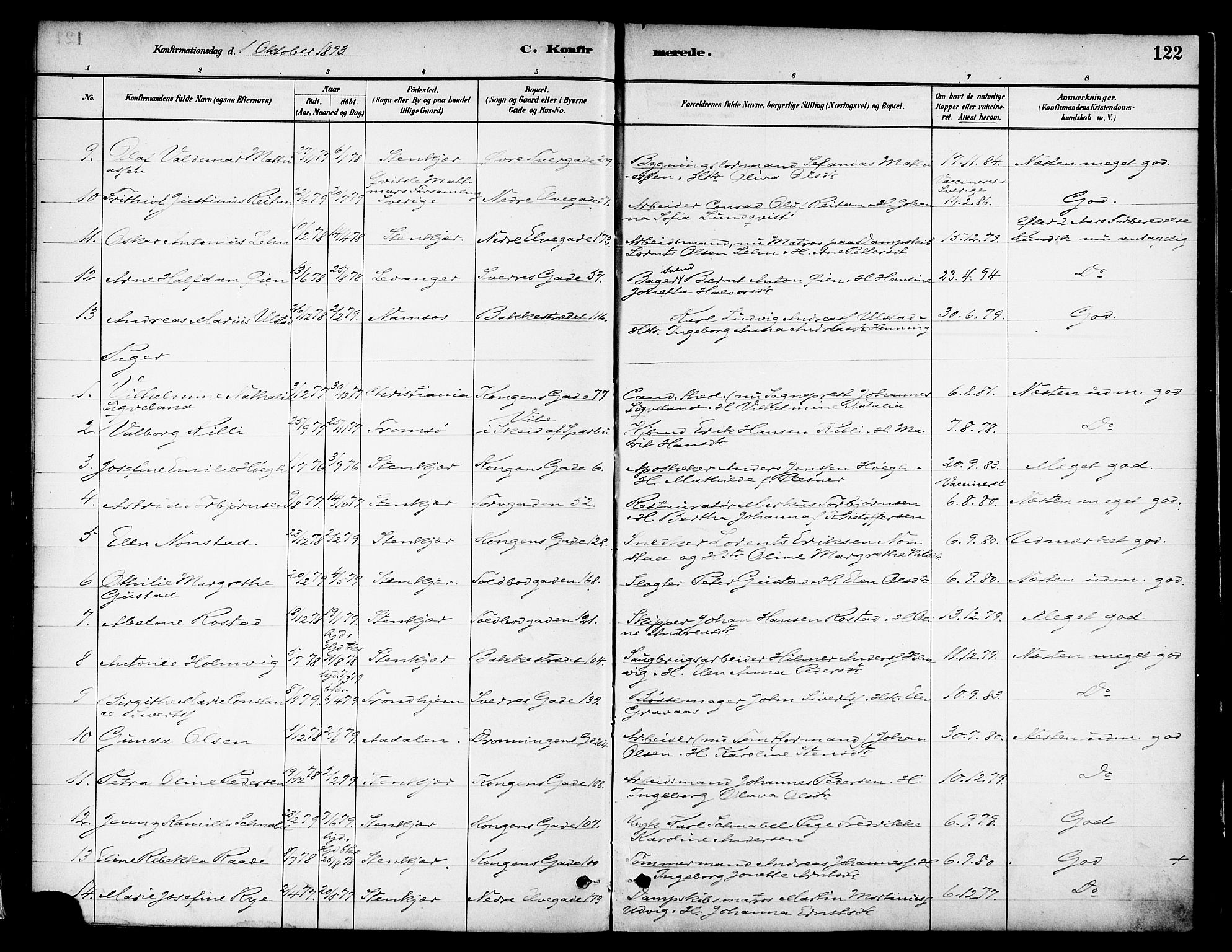 Ministerialprotokoller, klokkerbøker og fødselsregistre - Nord-Trøndelag, SAT/A-1458/739/L0371: Parish register (official) no. 739A03, 1881-1895, p. 122