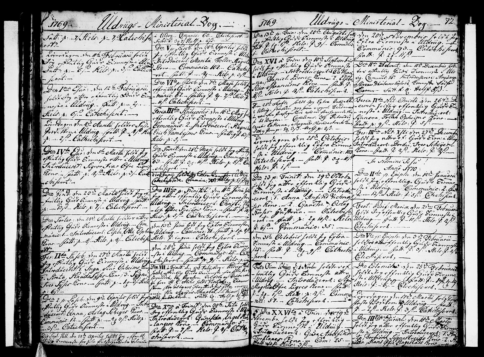 Ulvik sokneprestembete, SAB/A-78801/H/Haa: Parish register (official) no. A 10, 1745-1792, p. 72