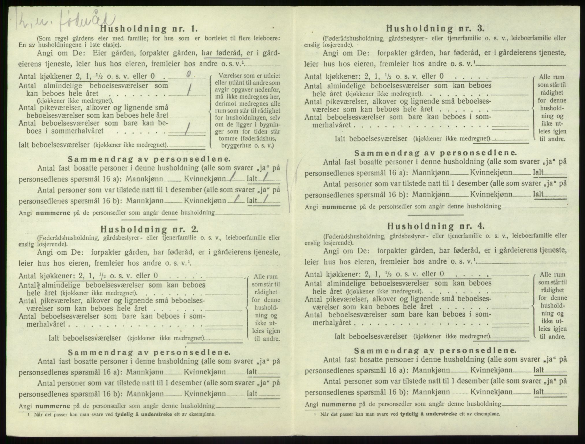 SAB, 1920 census for Gaular, 1920, p. 306