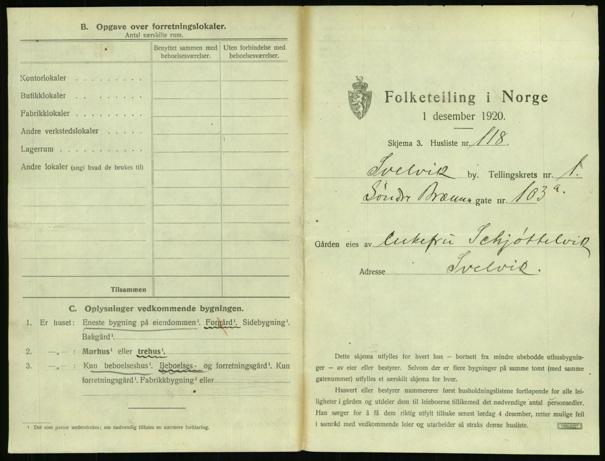 SAKO, 1920 census for Svelvik, 1920, p. 257