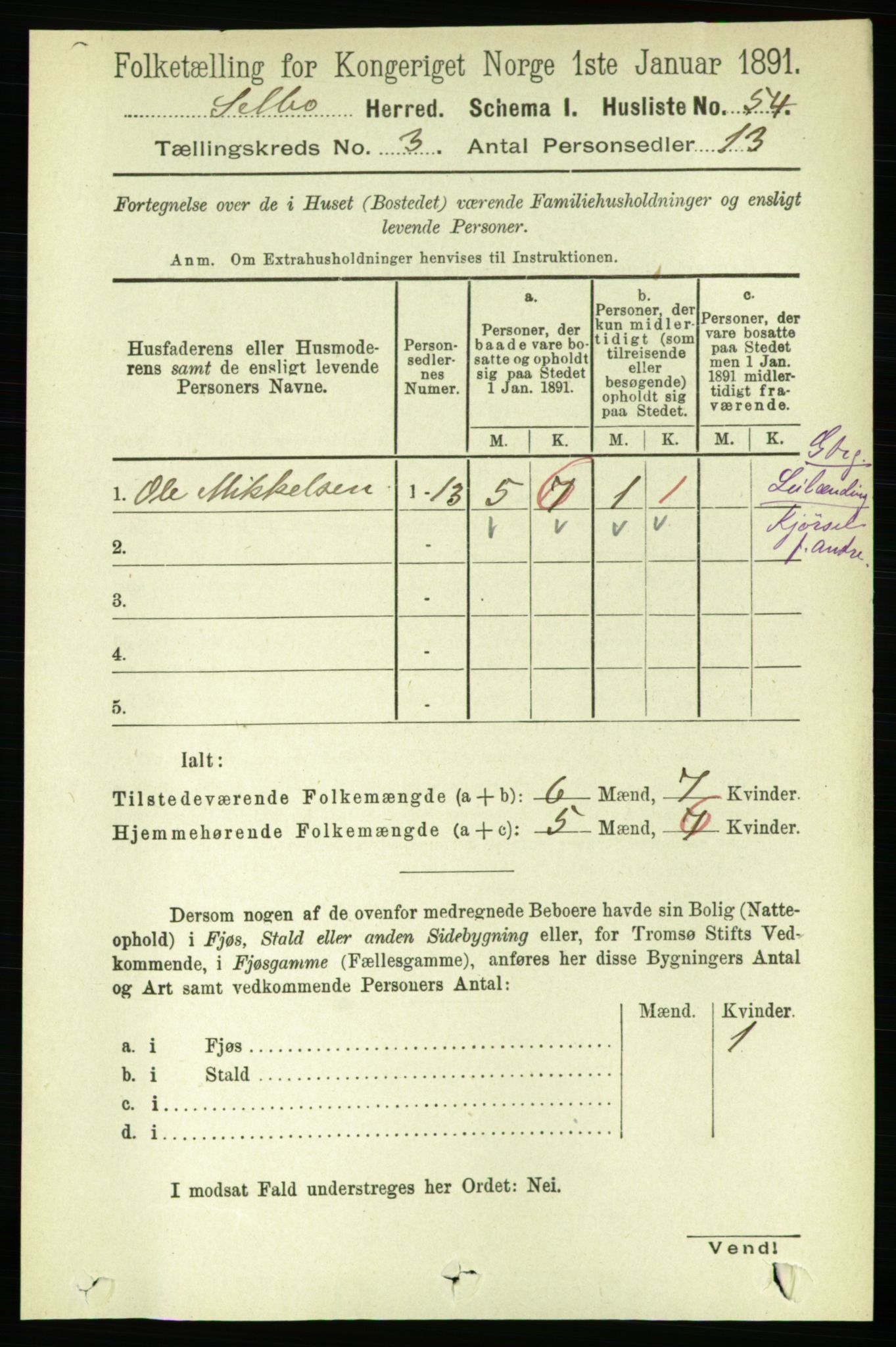 RA, 1891 census for 1664 Selbu, 1891, p. 629