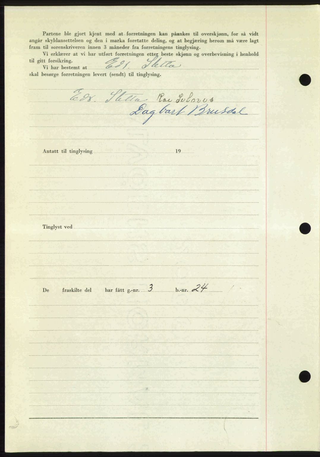 Romsdal sorenskriveri, SAT/A-4149/1/2/2C: Mortgage book no. A24, 1947-1947, Diary no: : 2803/1947