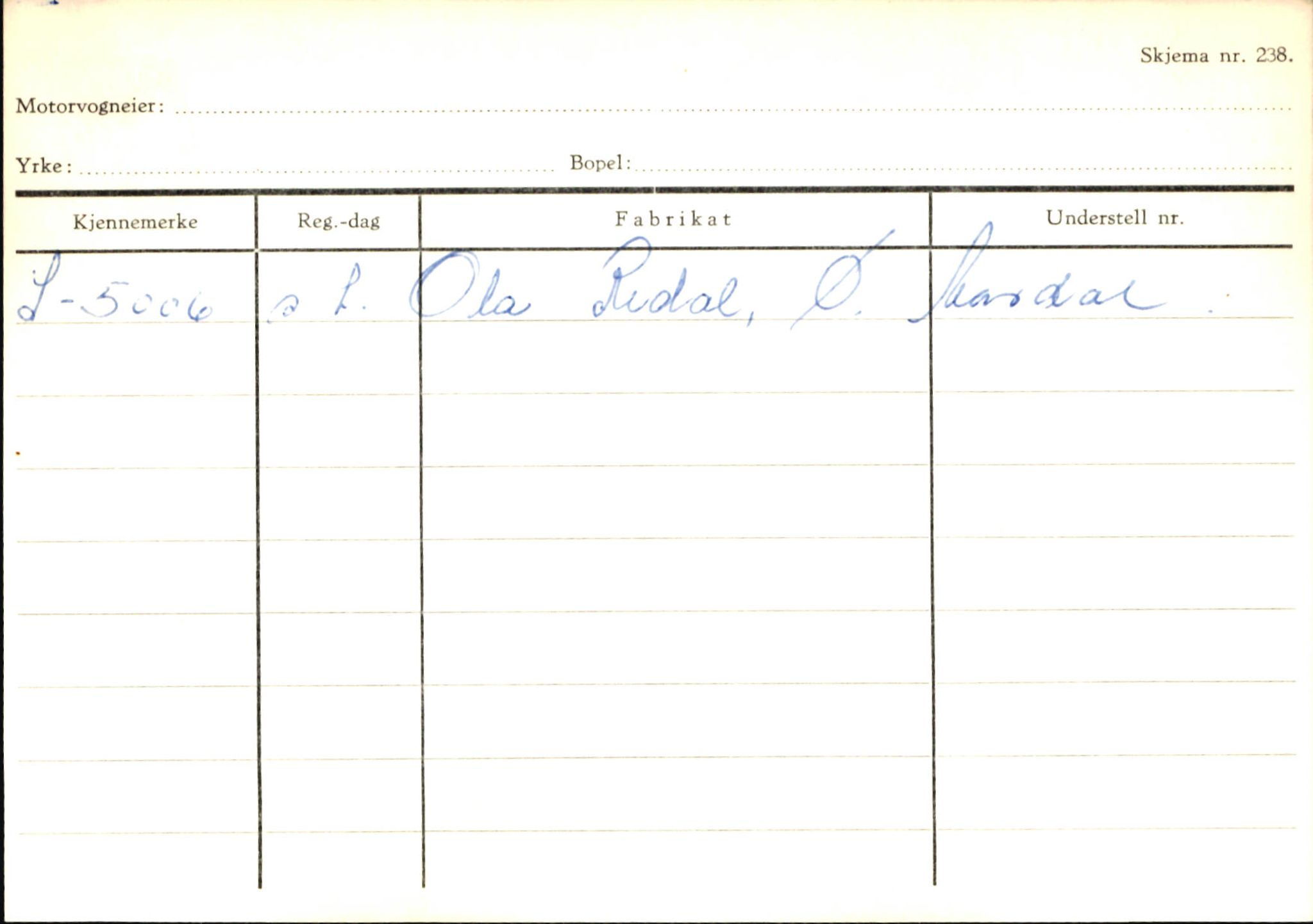 Statens vegvesen, Sogn og Fjordane vegkontor, AV/SAB-A-5301/4/F/L0145: Registerkort Vågsøy S-Å. Årdal I-P, 1945-1975, p. 1354