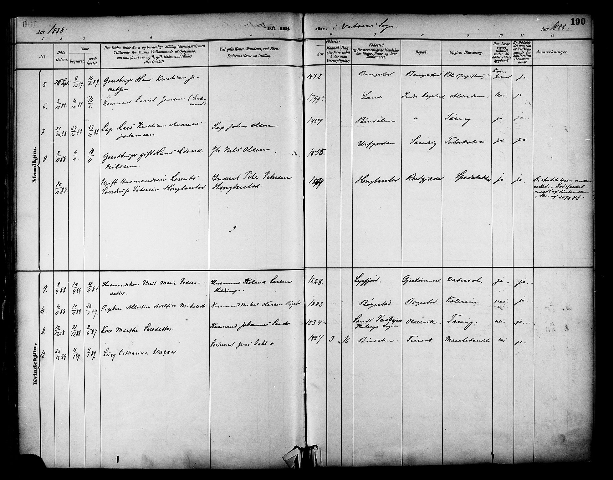 Ministerialprotokoller, klokkerbøker og fødselsregistre - Nordland, AV/SAT-A-1459/810/L0150: Parish register (official) no. 810A10 /1, 1884-1895, p. 190