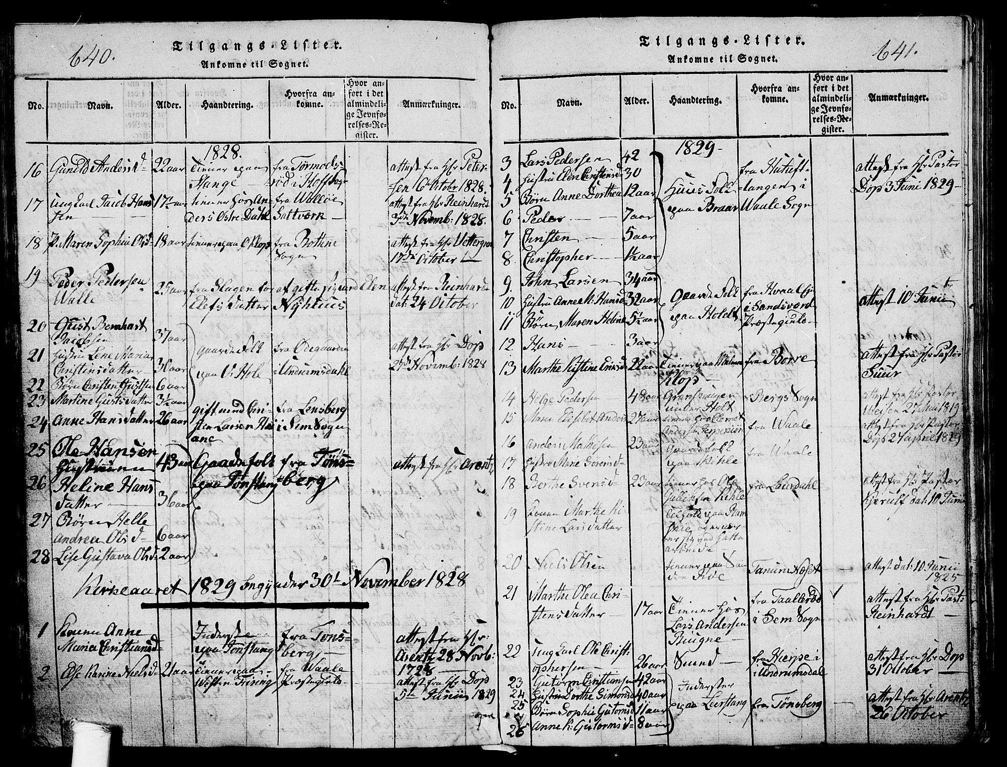 Ramnes kirkebøker, AV/SAKO-A-314/G/Ga/L0001: Parish register (copy) no. I 1, 1813-1847, p. 640-641