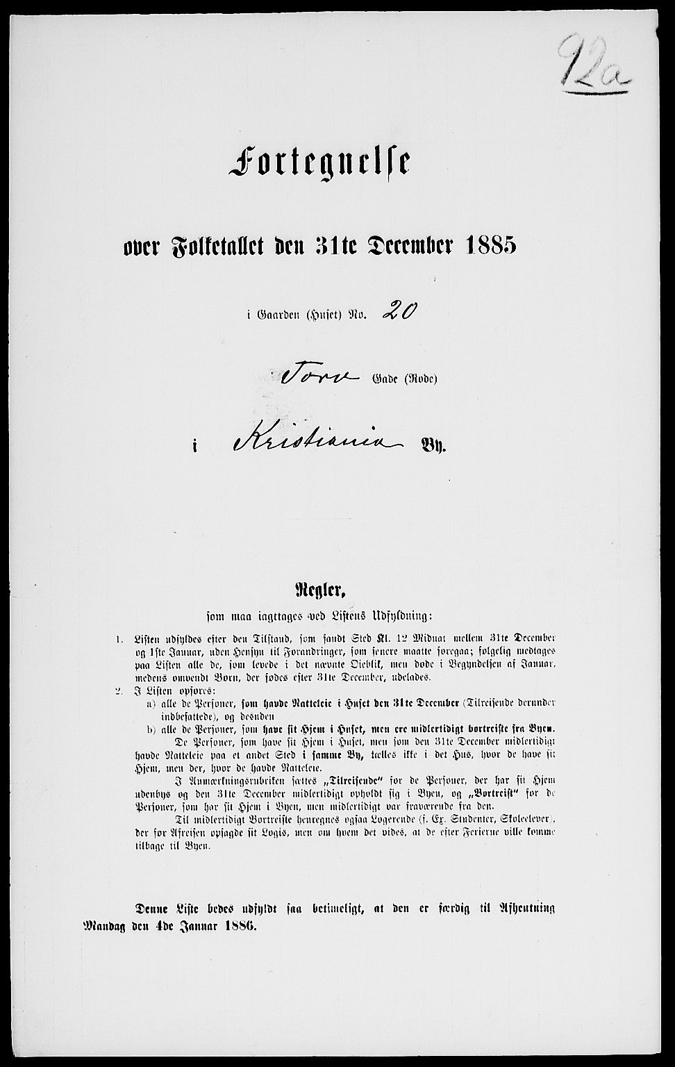 RA, 1885 census for 0301 Kristiania, 1885, p. 7331