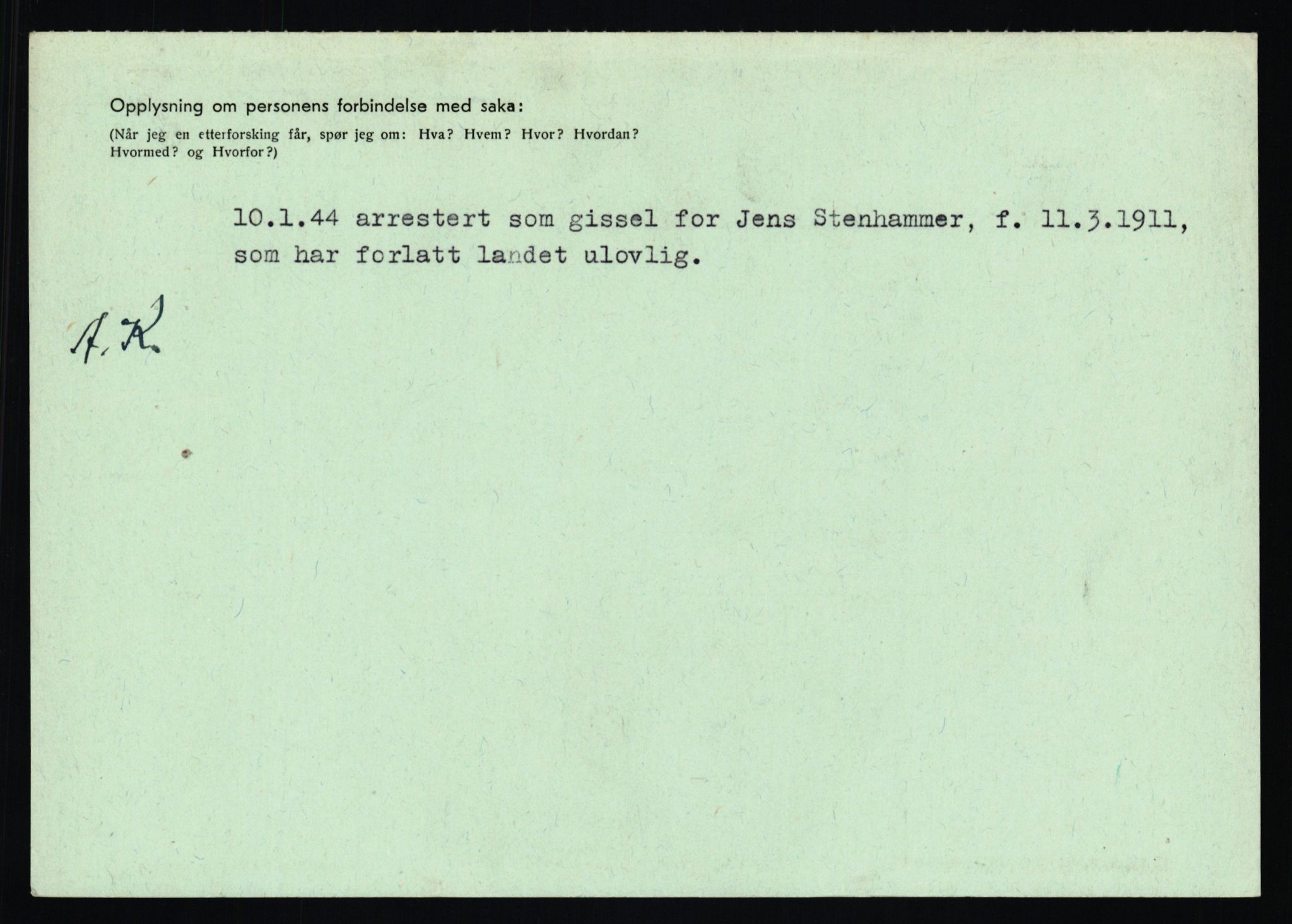 Statspolitiet - Hovedkontoret / Osloavdelingen, AV/RA-S-1329/C/Ca/L0012: Oanæs - Quistgaard	, 1943-1945, p. 2859