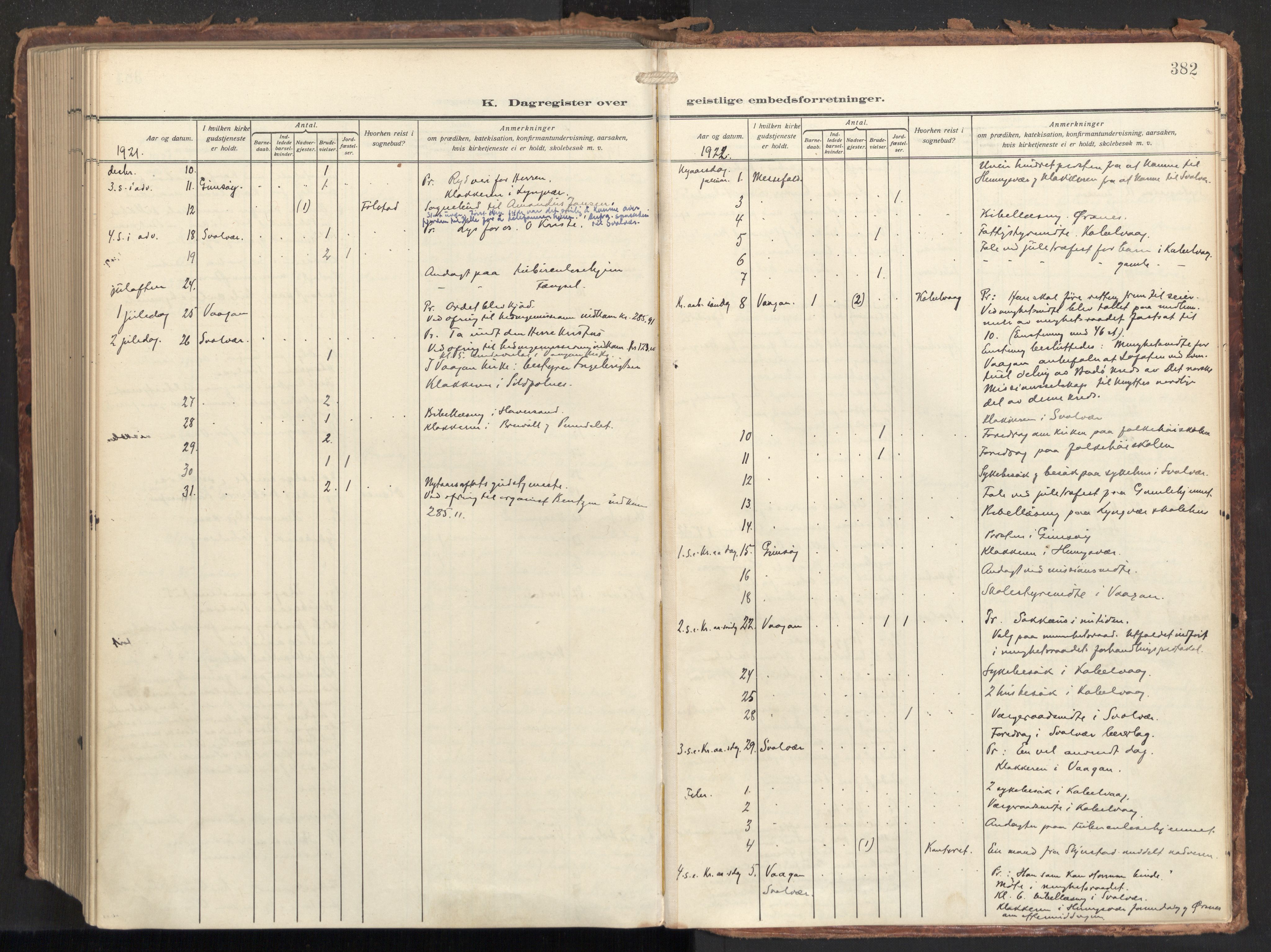 Ministerialprotokoller, klokkerbøker og fødselsregistre - Nordland, SAT/A-1459/874/L1064: Parish register (official) no. 874A08, 1915-1926, p. 382