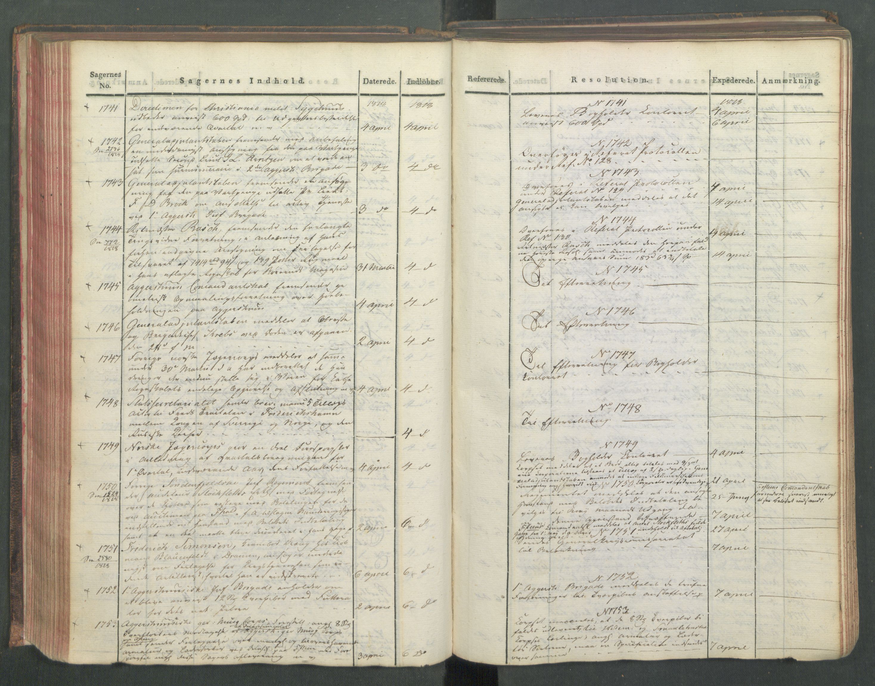 Armédepartementet, AV/RA-RAFA-3493/C/Ca/L0015: 6. Departements Journal, 1818