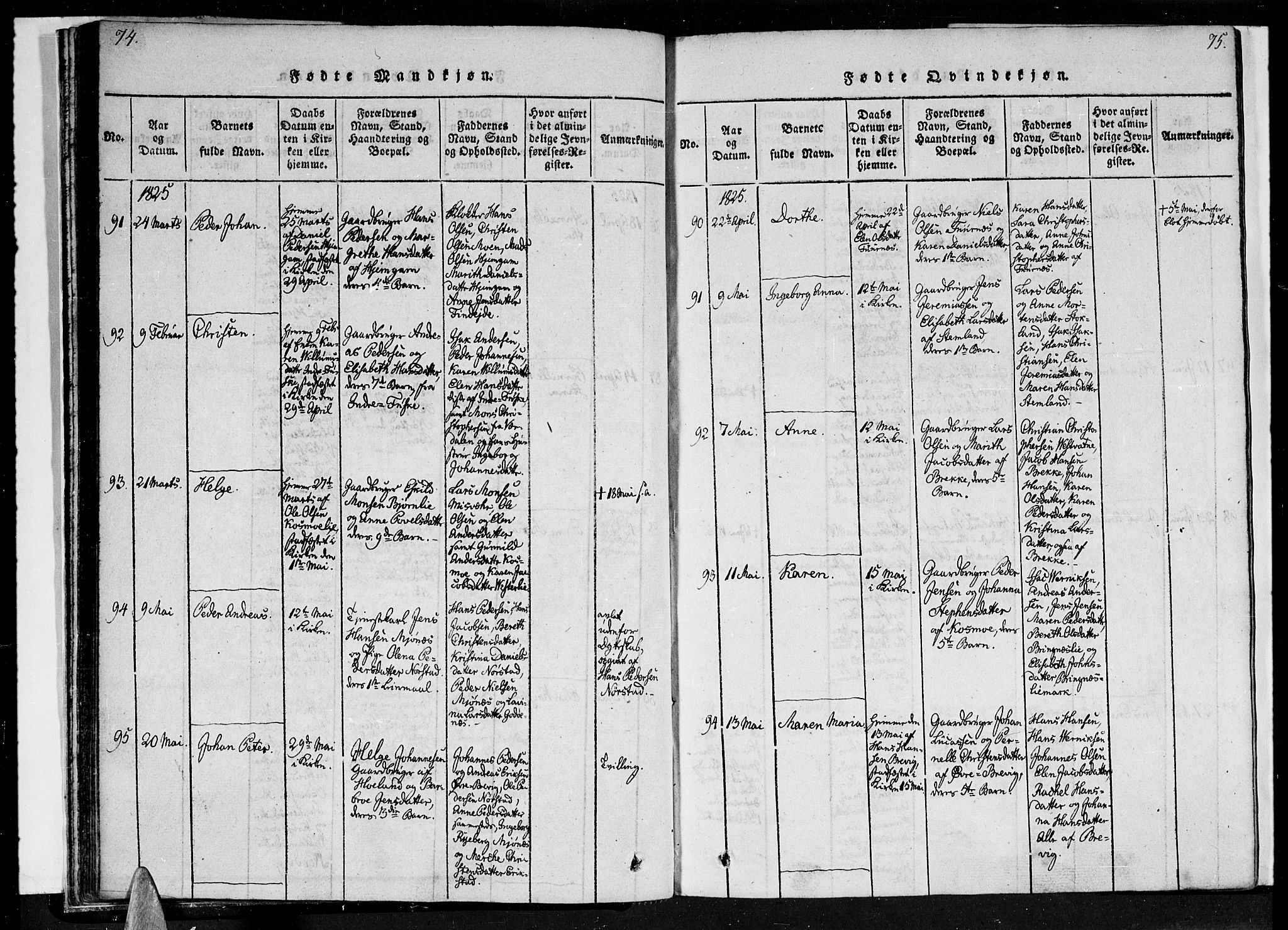 Ministerialprotokoller, klokkerbøker og fødselsregistre - Nordland, SAT/A-1459/852/L0736: Parish register (official) no. 852A06, 1820-1833, p. 74-75