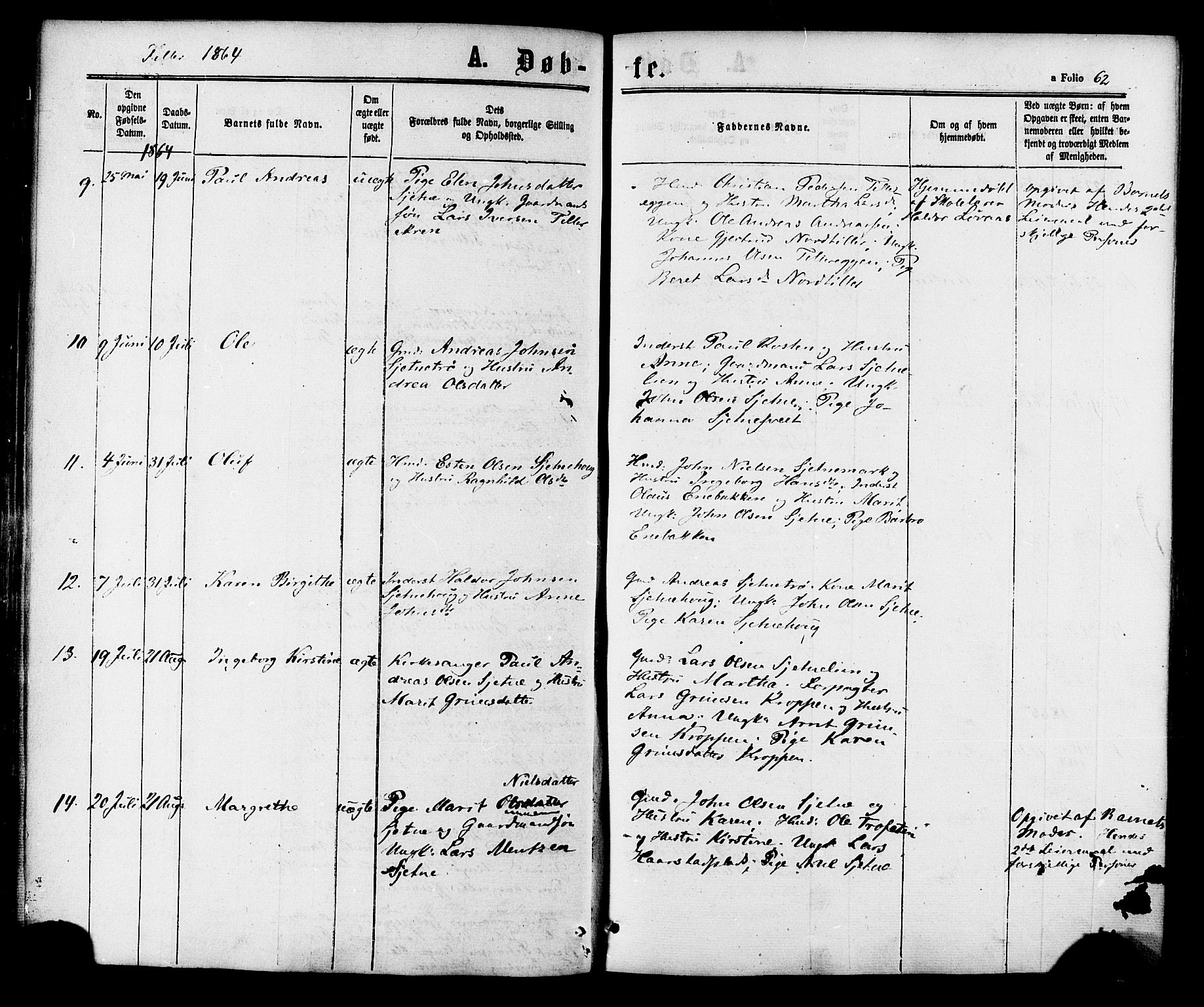 Ministerialprotokoller, klokkerbøker og fødselsregistre - Sør-Trøndelag, SAT/A-1456/618/L0443: Parish register (official) no. 618A06 /2, 1863-1879, p. 62
