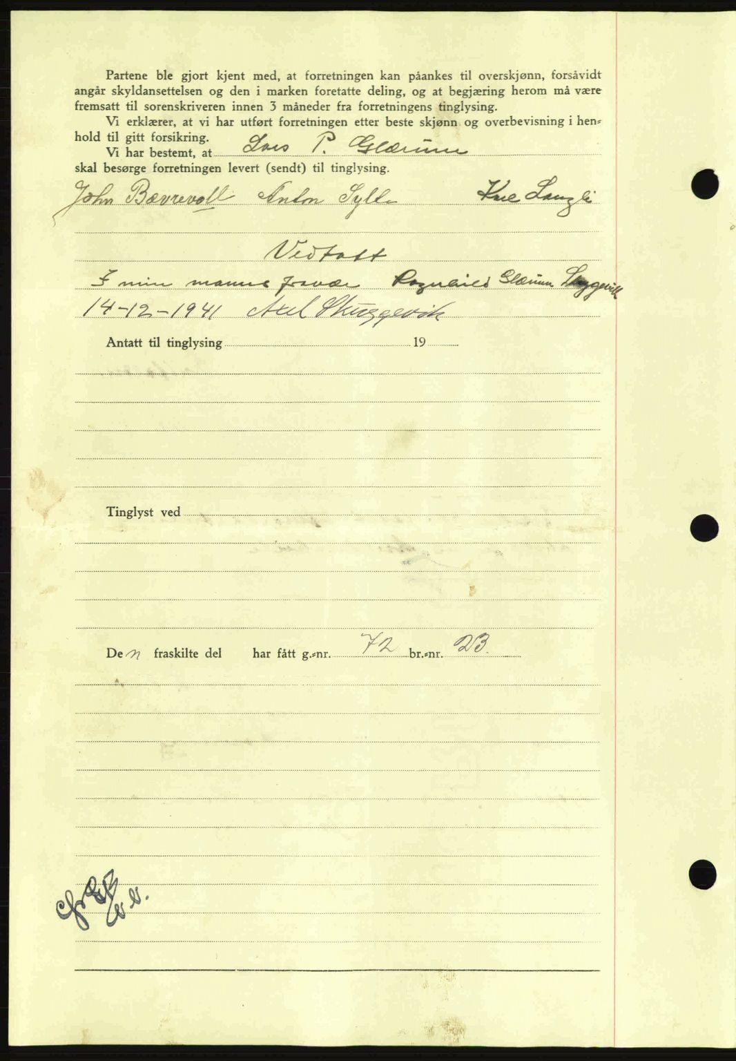 Nordmøre sorenskriveri, AV/SAT-A-4132/1/2/2Ca: Mortgage book no. A91, 1941-1942, Diary no: : 5/1942