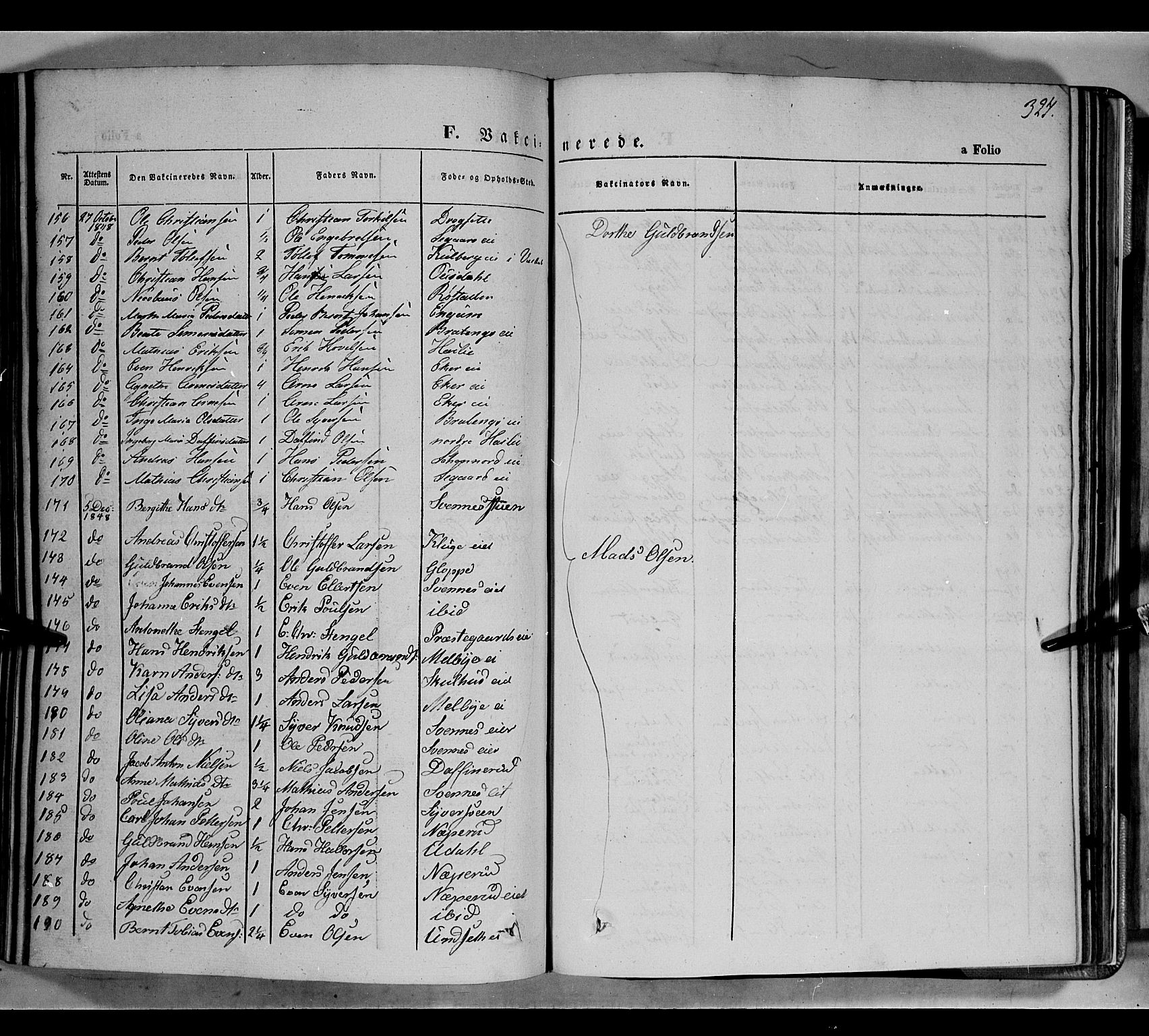 Biri prestekontor, SAH/PREST-096/H/Ha/Haa/L0005: Parish register (official) no. 5, 1843-1854, p. 324