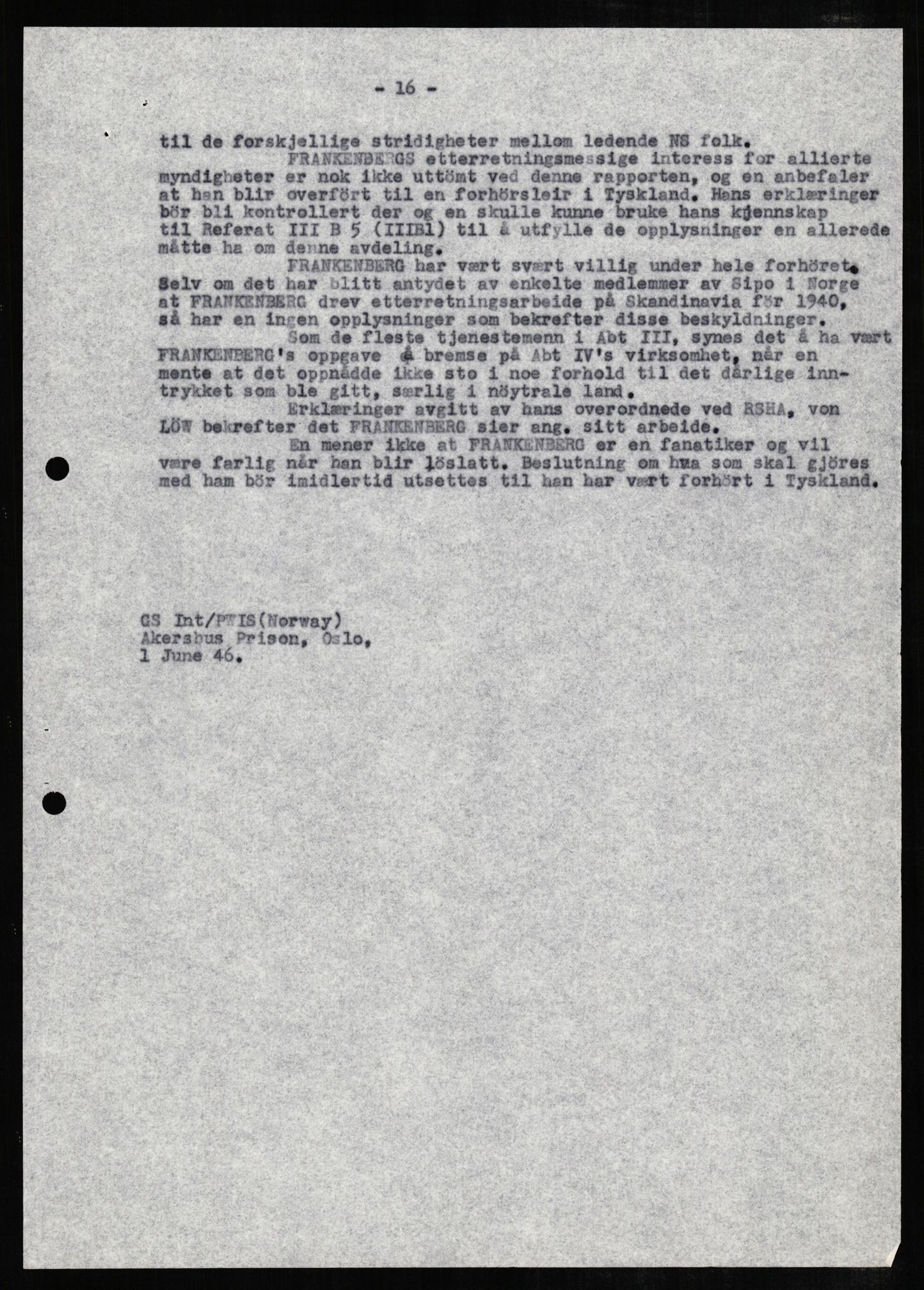 Forsvaret, Forsvarets overkommando II, AV/RA-RAFA-3915/D/Db/L0008: CI Questionaires. Tyske okkupasjonsstyrker i Norge. Tyskere., 1945-1946, p. 229