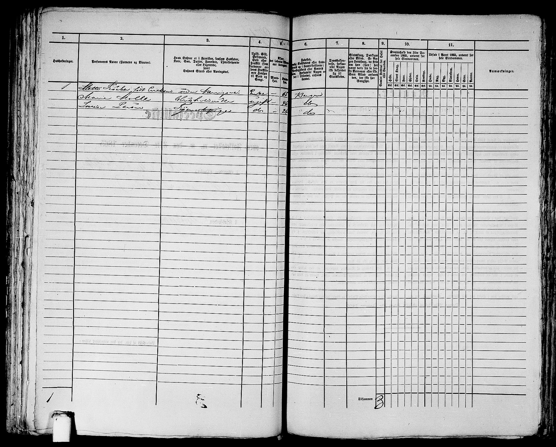 RA, 1865 census for Bergen, 1865, p. 1770