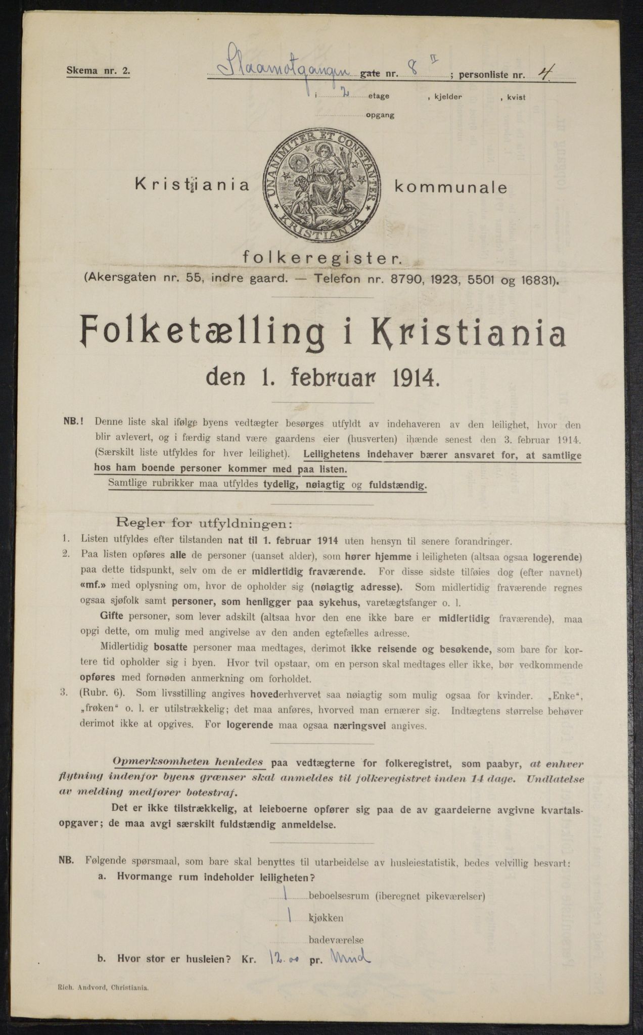 OBA, Municipal Census 1914 for Kristiania, 1914, p. 96828