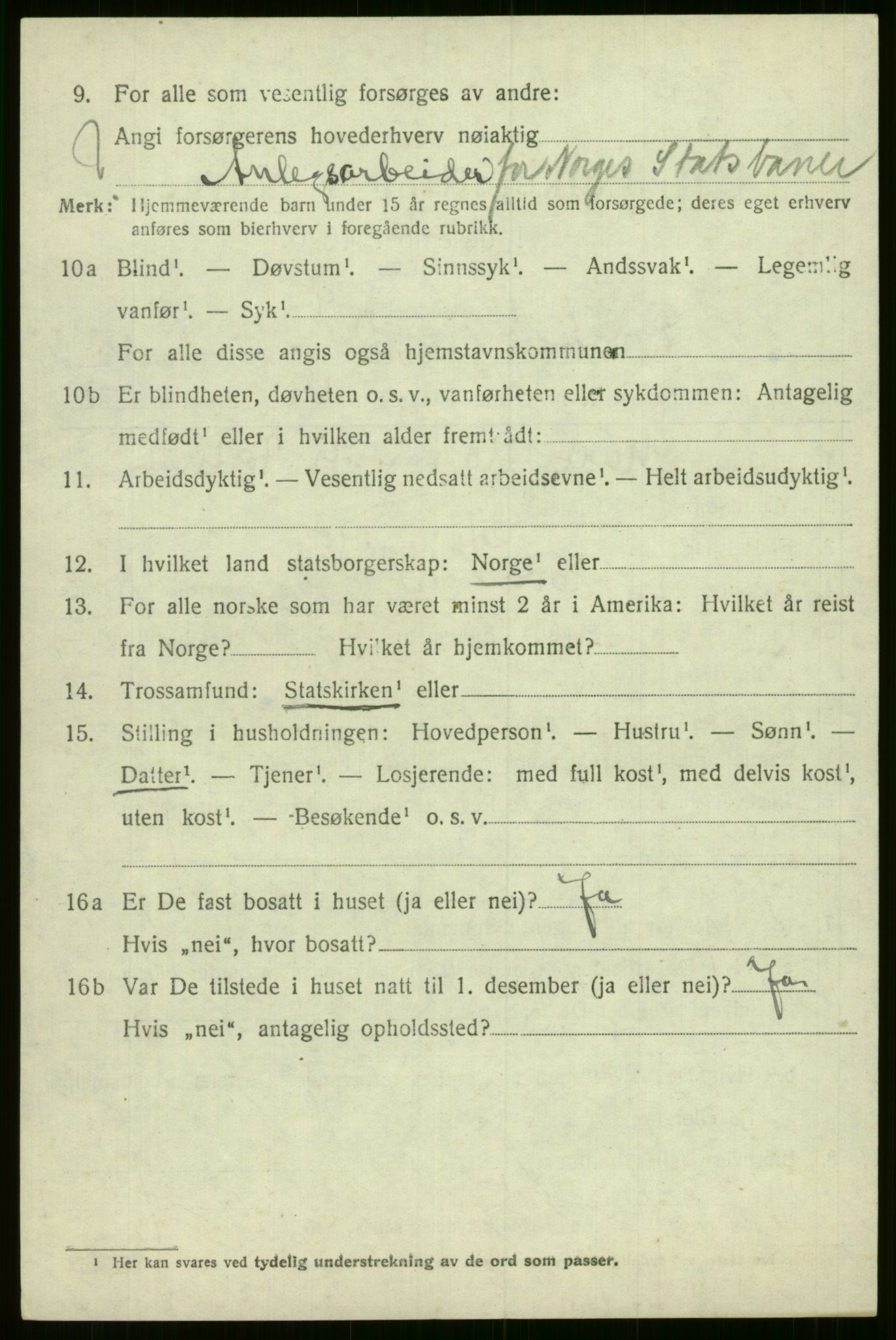 SAB, 1920 census for Evanger, 1920, p. 4238