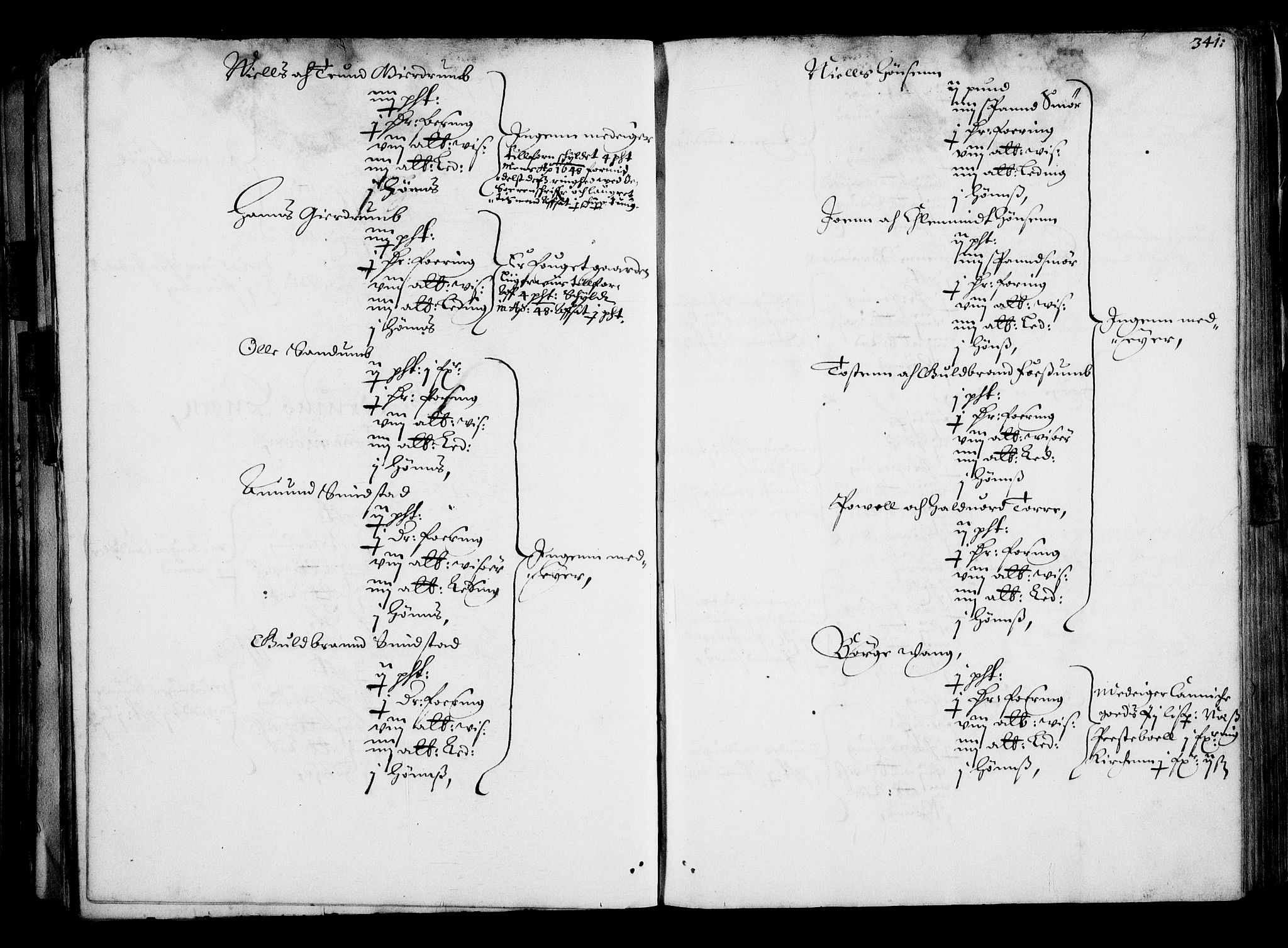 Rentekammeret inntil 1814, Realistisk ordnet avdeling, AV/RA-EA-4070/N/Na/L0001: [XI f]: Akershus stifts jordebok, 1652, p. 340b-341a