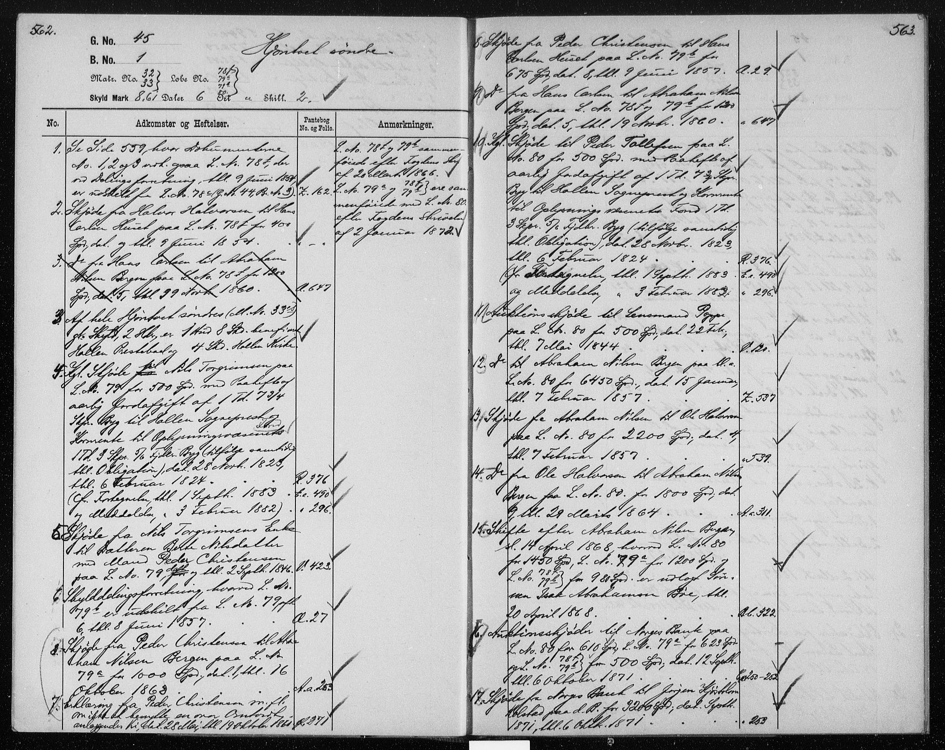 Gjerpen sorenskriveri, AV/SAKO-A-216/G/Gb/Gbb/L0004: Mortgage register no. II 4, p. 562-563