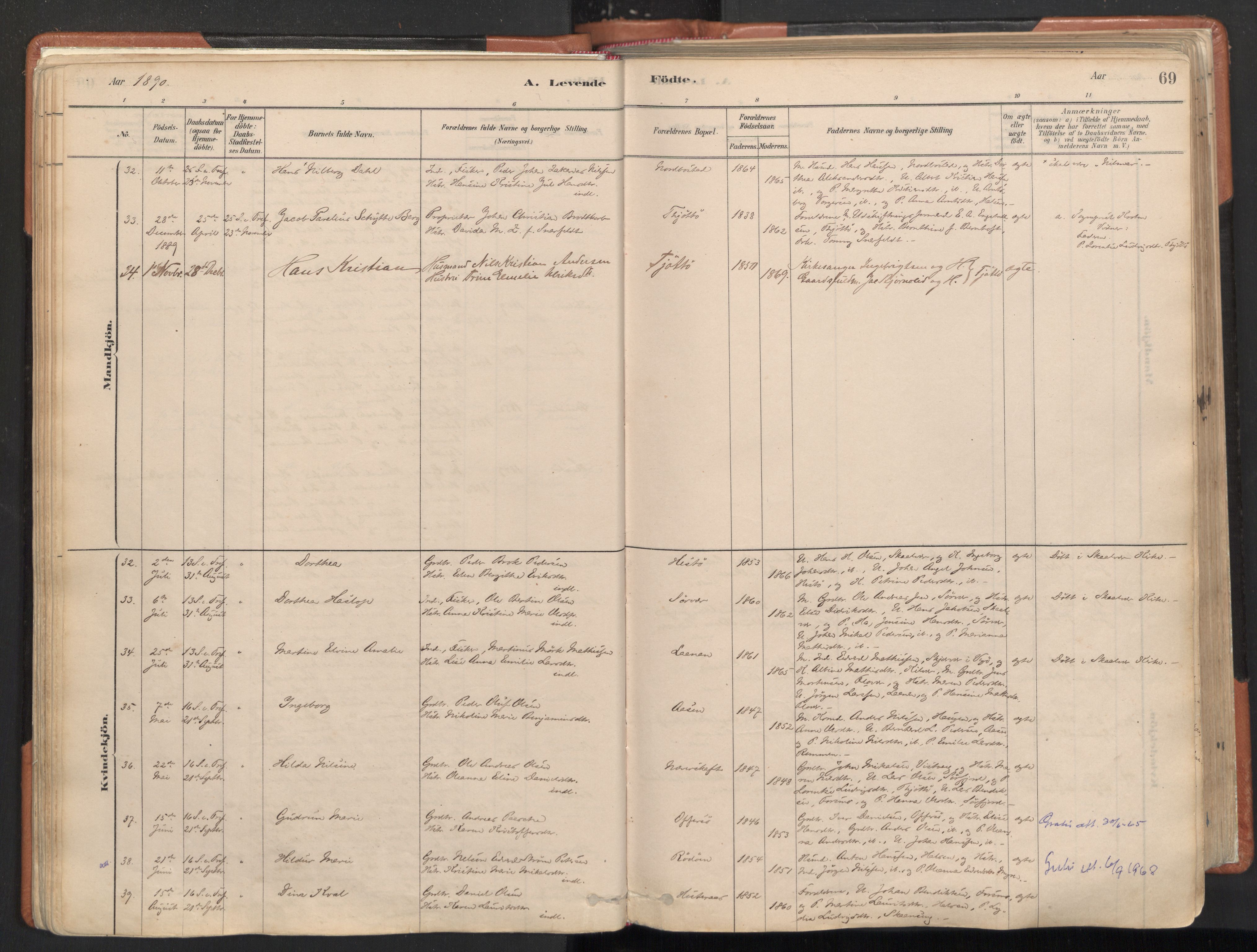 Ministerialprotokoller, klokkerbøker og fødselsregistre - Nordland, SAT/A-1459/817/L0264: Parish register (official) no. 817A04, 1878-1907, p. 69