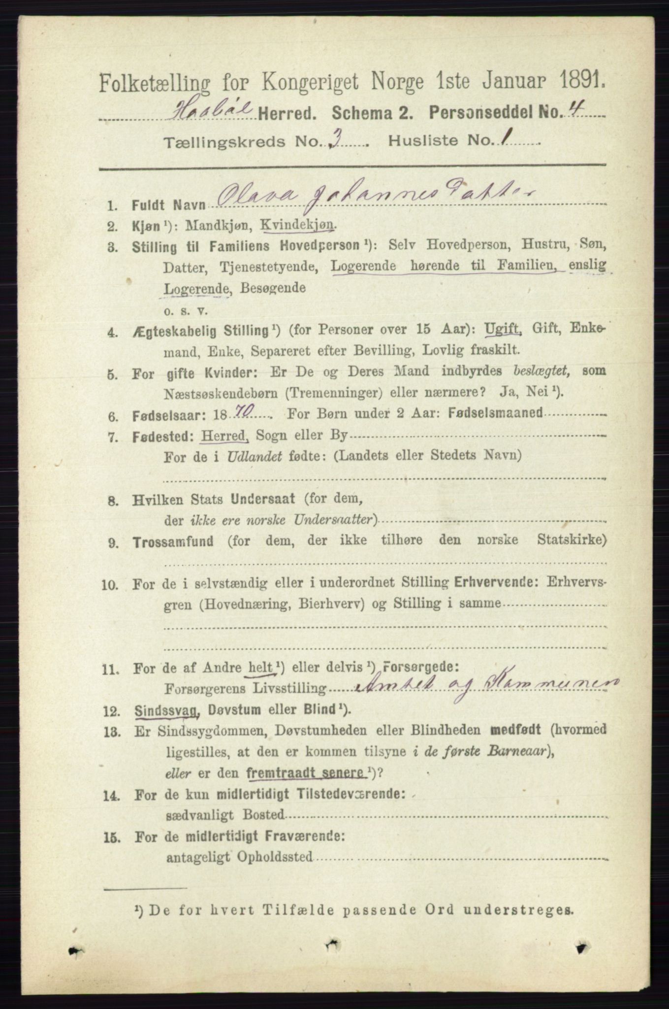 RA, 1891 census for 0138 Hobøl, 1891, p. 1714