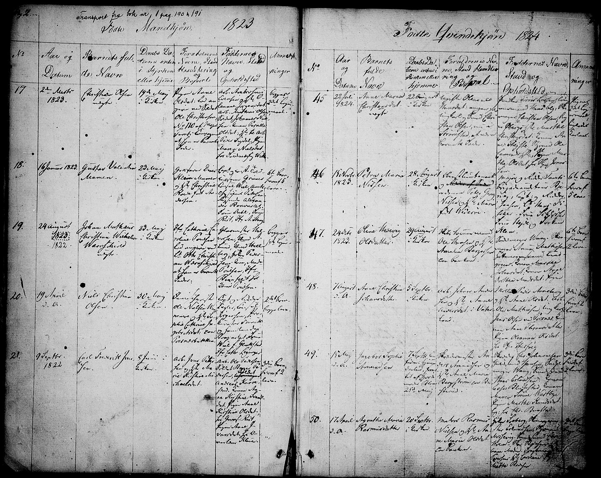 Halden prestekontor Kirkebøker, AV/SAO-A-10909/F/Fa/L0004: Parish register (official) no. I 4, 1823-1834, p. 2-3