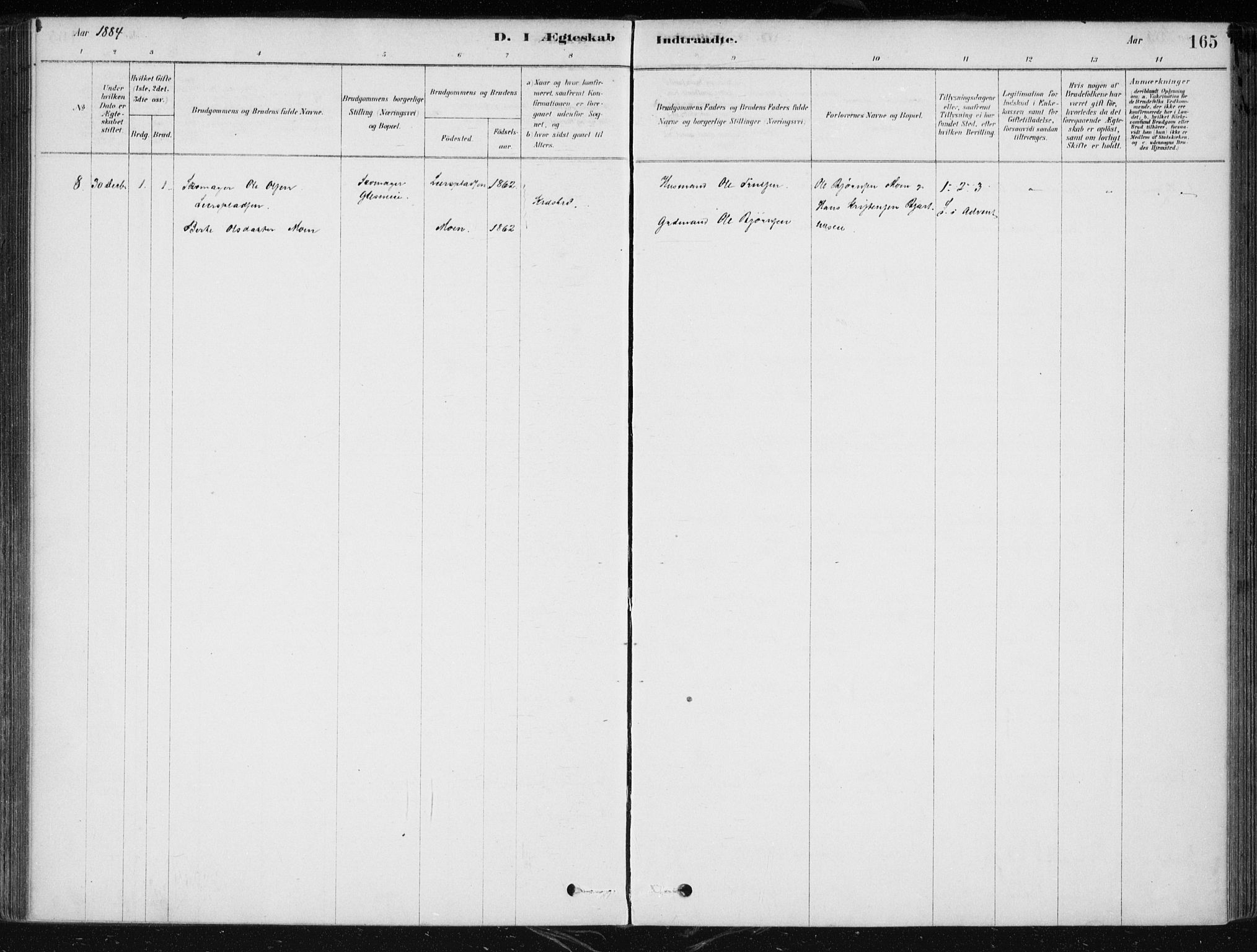 Krødsherad kirkebøker, SAKO/A-19/F/Fa/L0005: Parish register (official) no. 5, 1879-1888, p. 165