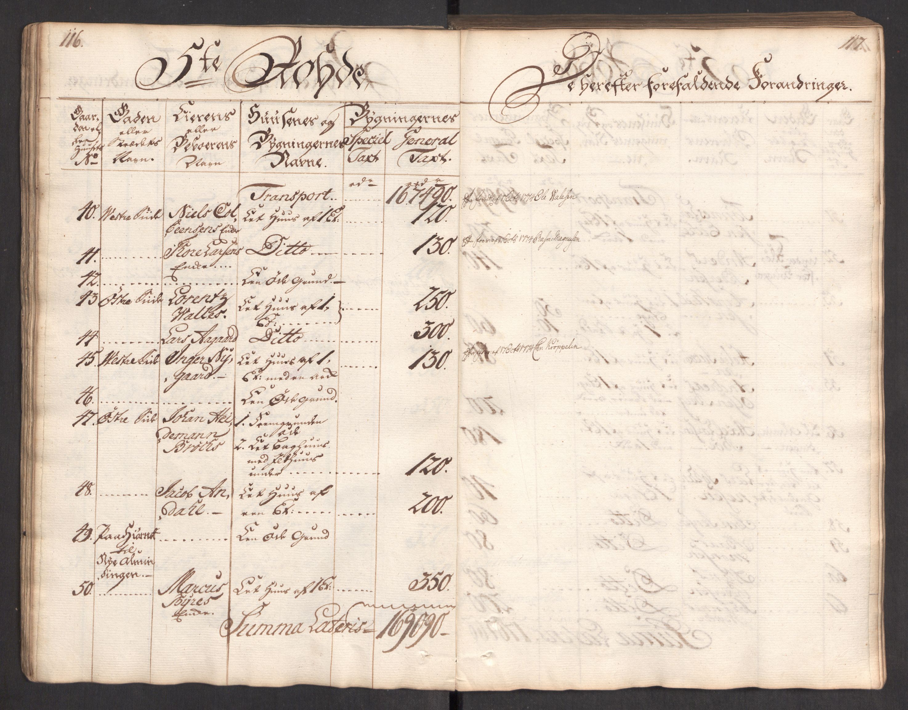 Kommersekollegiet, Brannforsikringskontoret 1767-1814, AV/RA-EA-5458/F/Fa/L0004/0002: Bergen / Branntakstprotokoll, 1767, p. 116-117