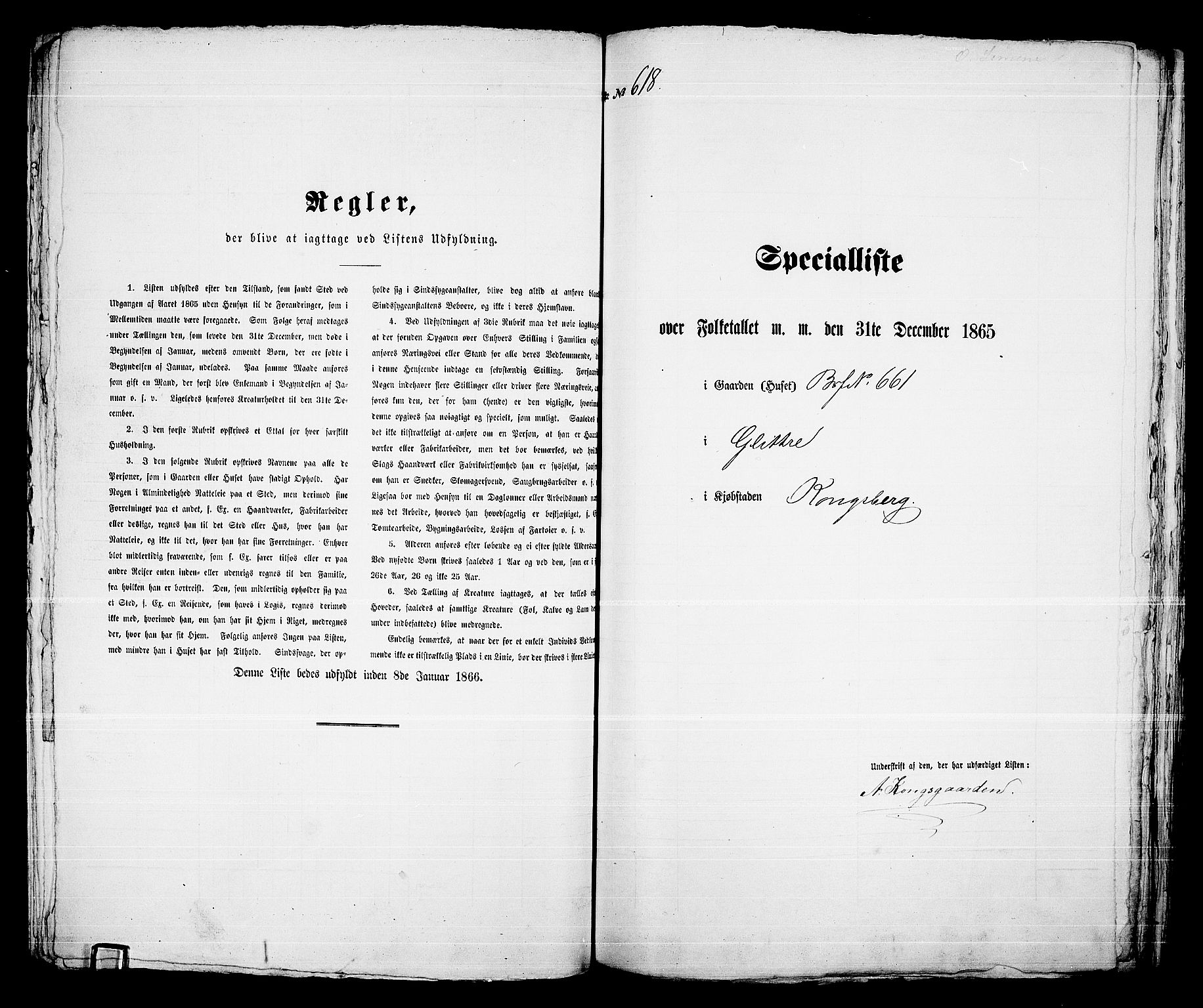 RA, 1865 census for Kongsberg/Kongsberg, 1865, p. 1258