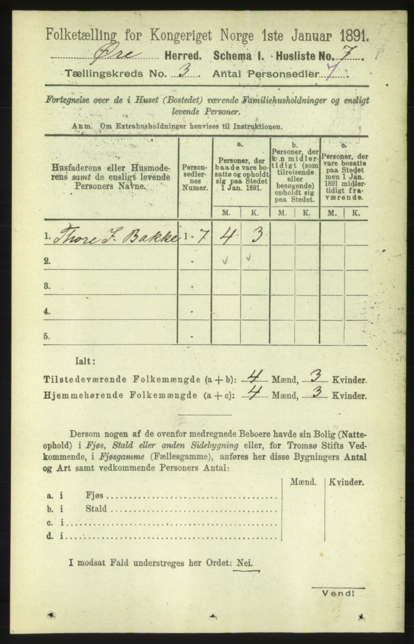 RA, 1891 census for 1558 Øre, 1891, p. 1032