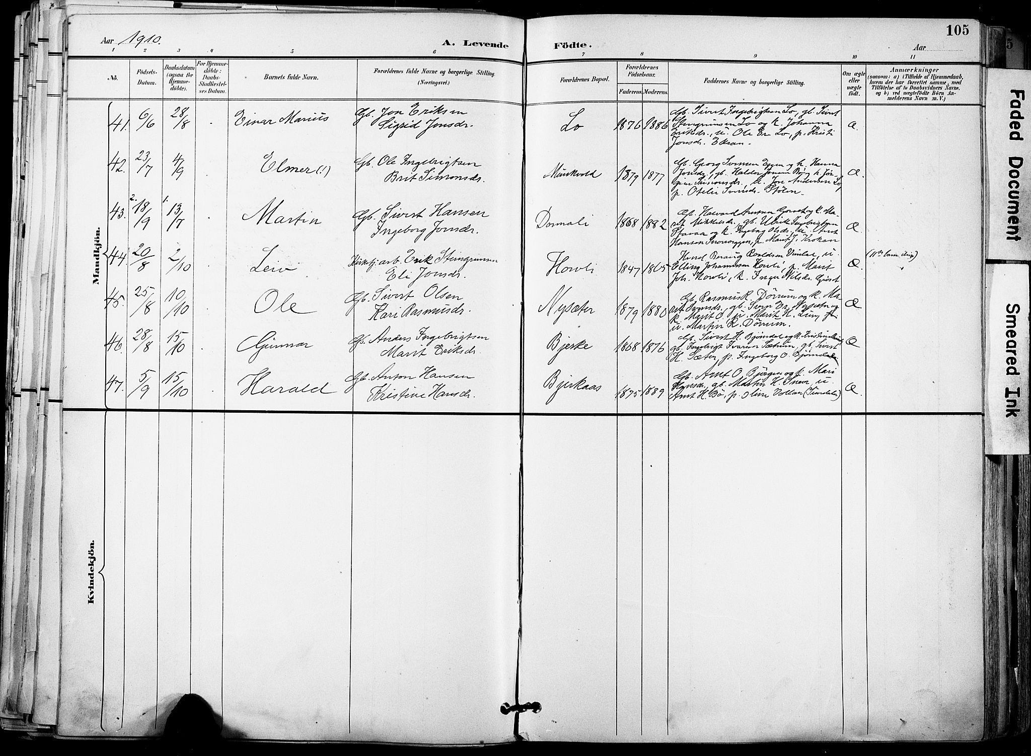 Ministerialprotokoller, klokkerbøker og fødselsregistre - Sør-Trøndelag, AV/SAT-A-1456/678/L0902: Parish register (official) no. 678A11, 1895-1911, p. 105