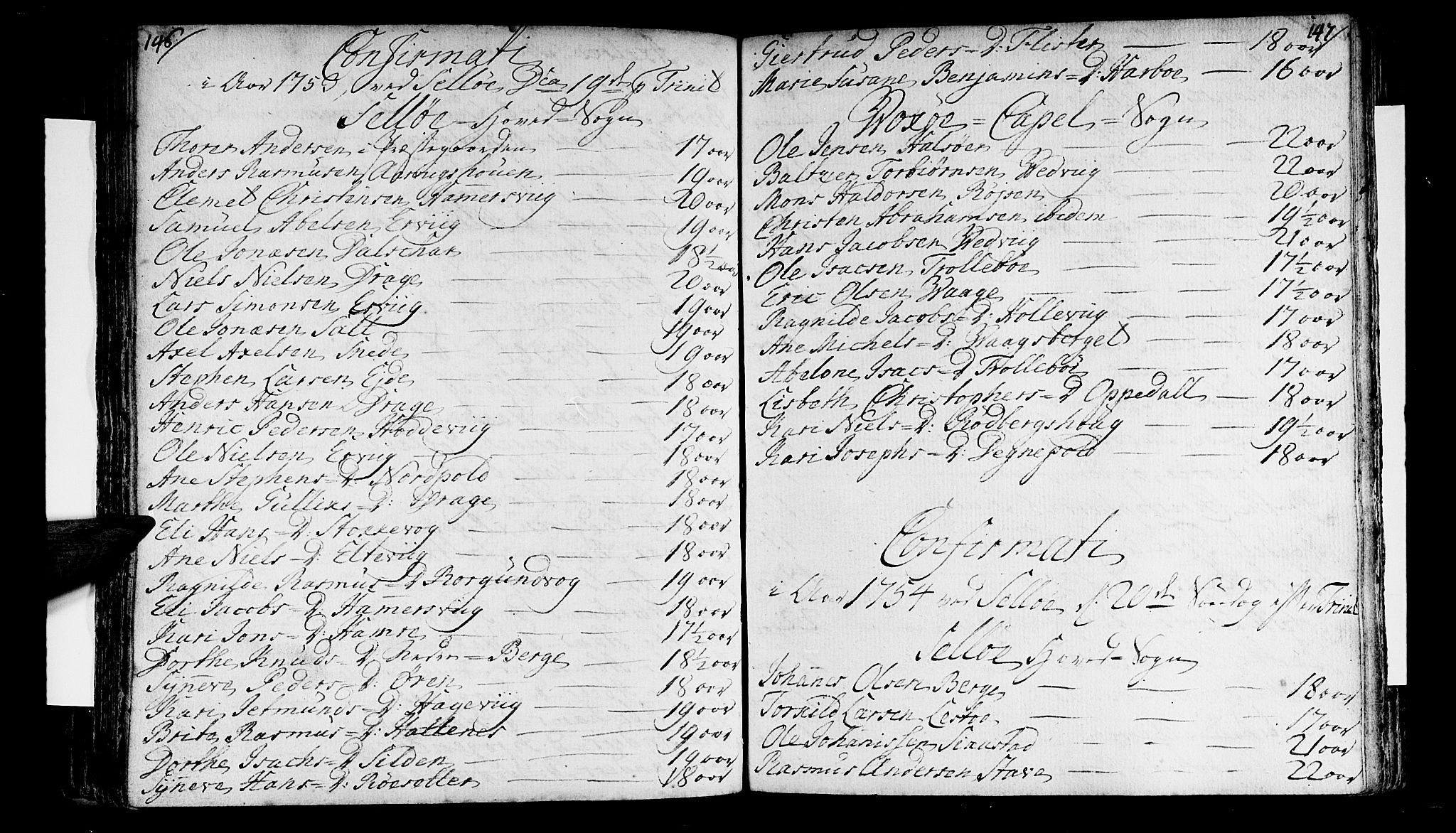 Selje sokneprestembete, AV/SAB-A-99938/H/Ha/Haa/Haaa: Parish register (official) no. A 4, 1743-1759, p. 146-147