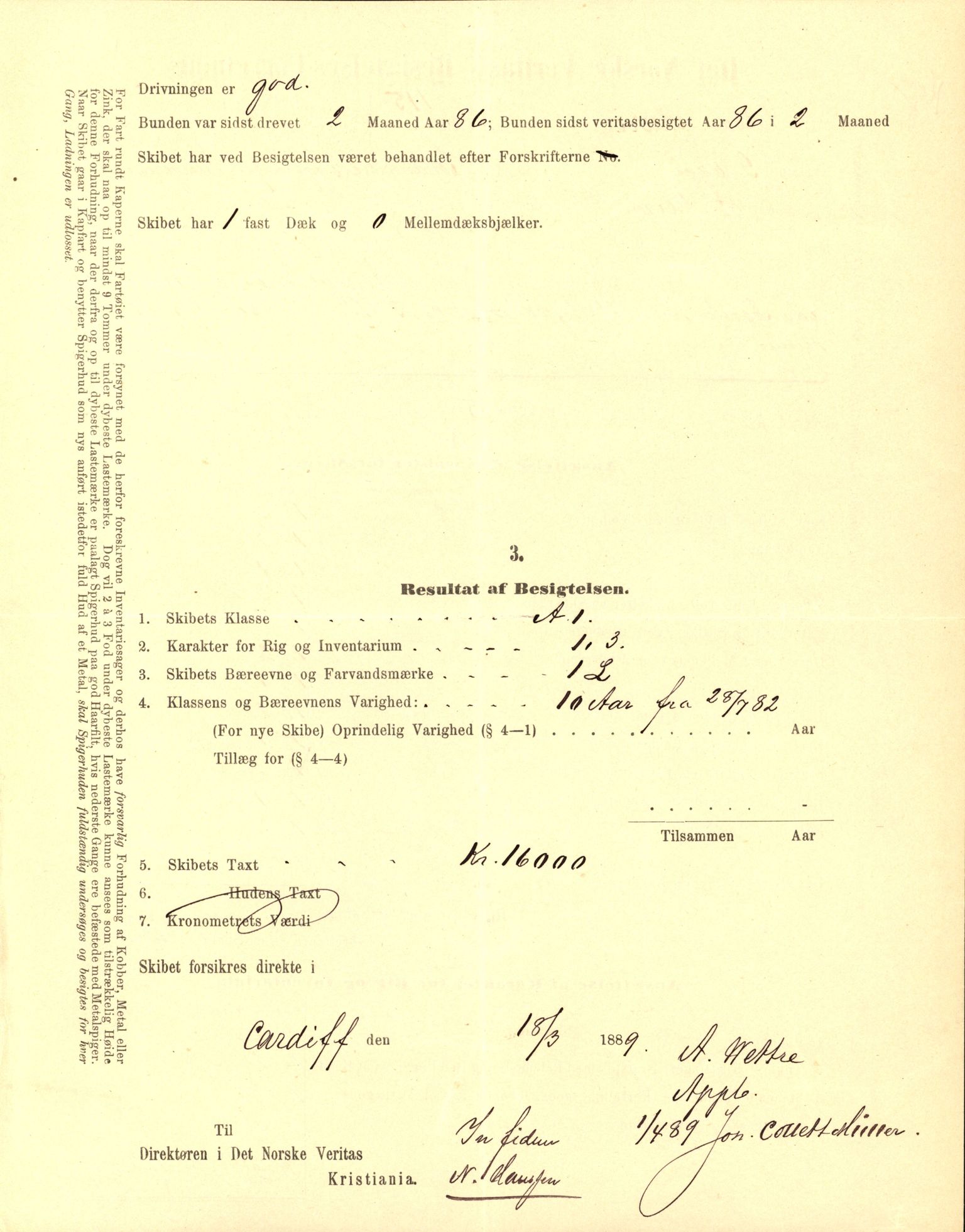Pa 63 - Østlandske skibsassuranceforening, VEMU/A-1079/G/Ga/L0022/0008: Havaridokumenter / Magna av Haugesund, Marie, Mars, Mary, Mizpa, 1888, p. 10