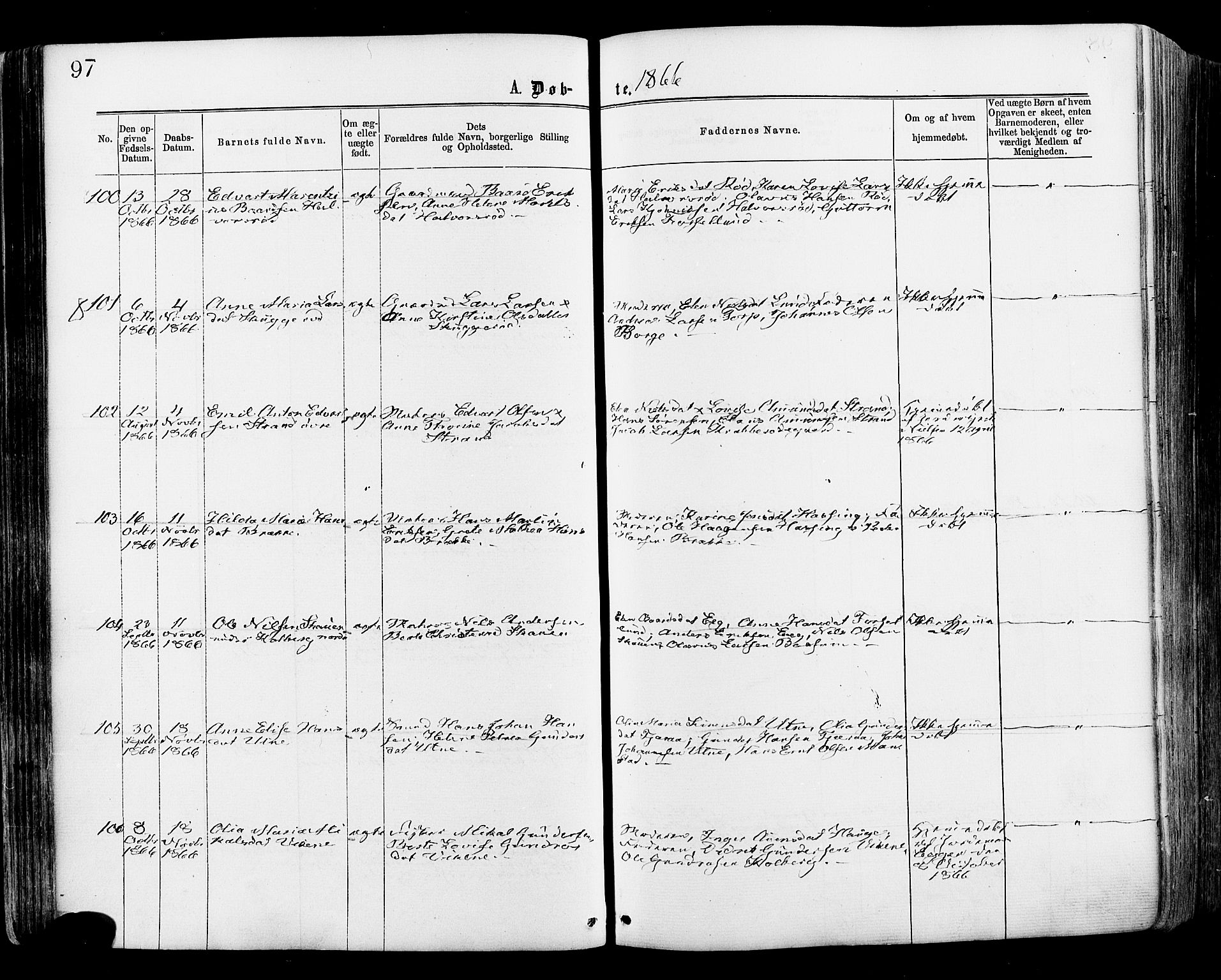 Onsøy prestekontor Kirkebøker, AV/SAO-A-10914/F/Fa/L0004: Parish register (official) no. I 4, 1861-1877, p. 97